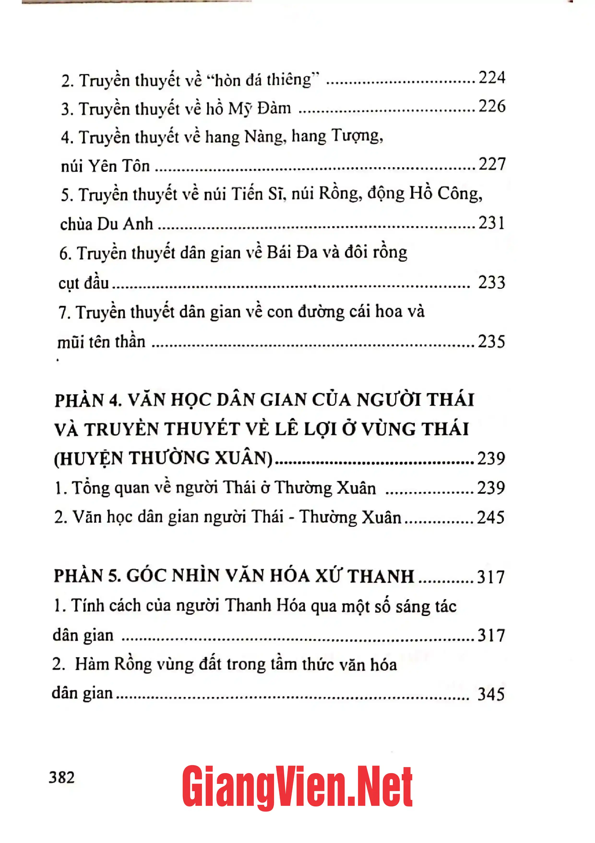 Mục lục chi tiết trang 1 sách Xứ Thanh những sắc màu văn hóa Nghiên cứu Văn hóa