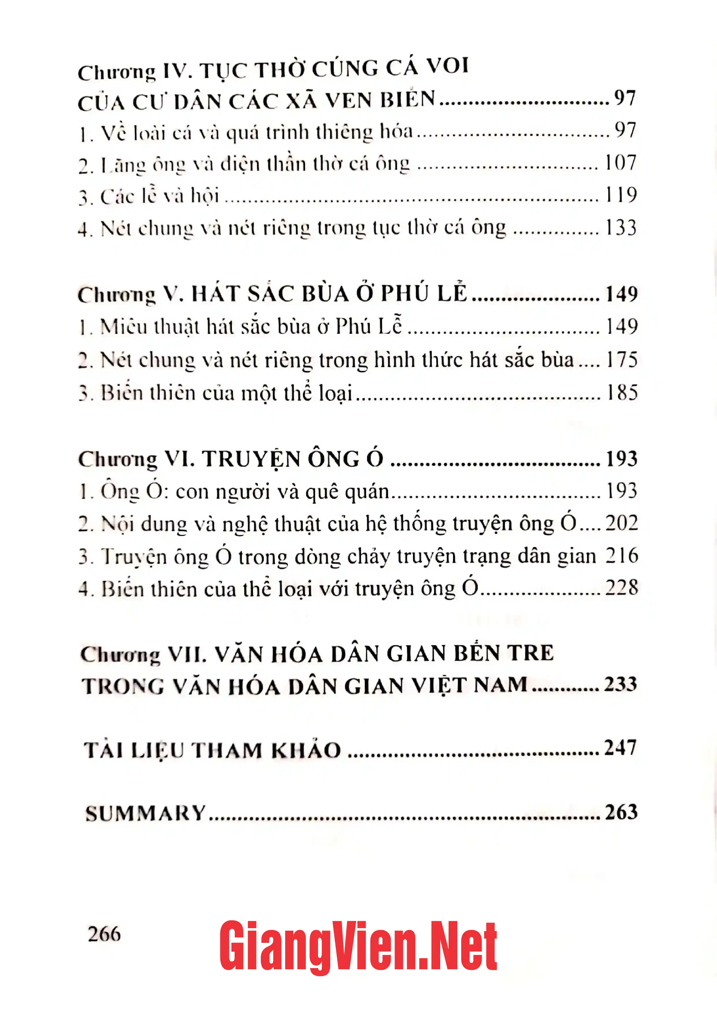 Mục lục chi tiết trang 1 sách Văn hóa dân gian Bến Tre