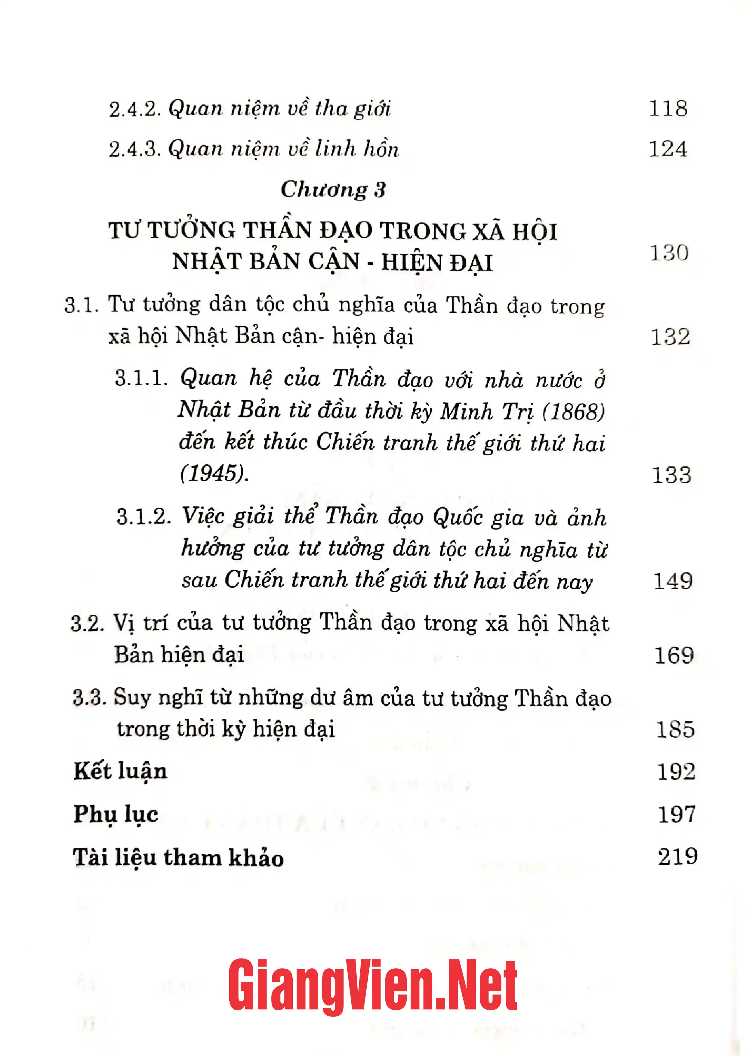 Mục lục chi tiết trang 1 sách Tư tưởng Thần đạo và xã hội Nhật Bản cận - hiện đại