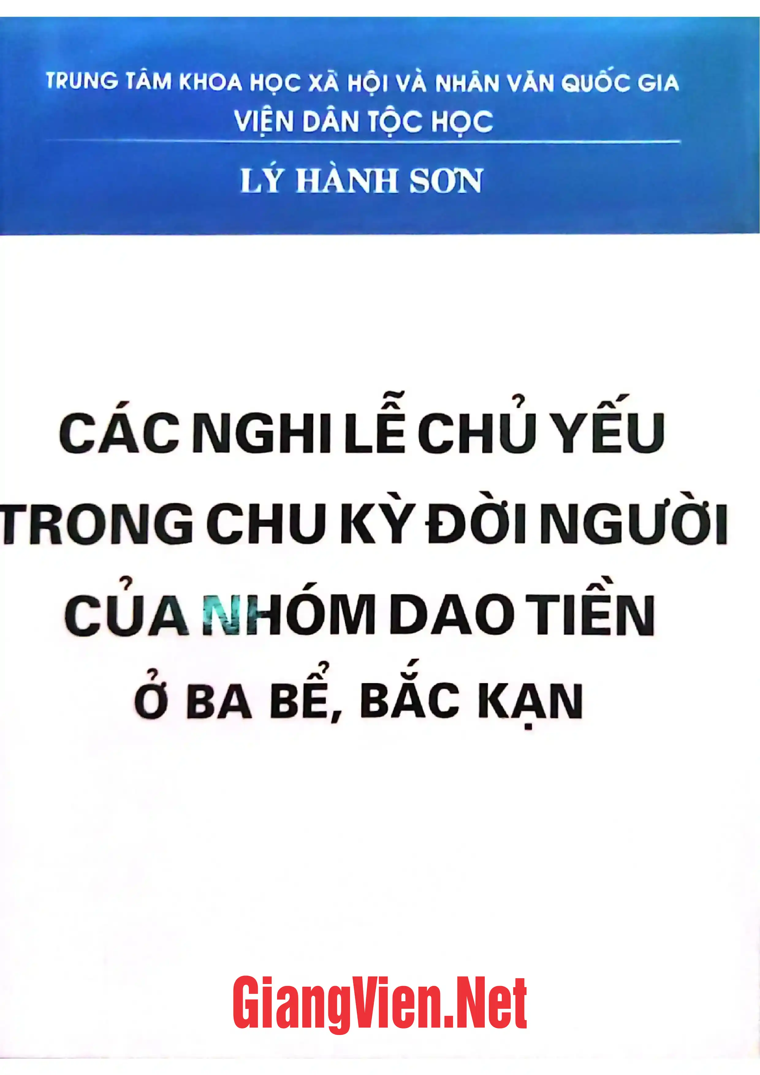 Ảnh bìa của Các nghi lễ chủ yếu trong chu kỳ đời người của nhóm Dao Tiền ở Ba Bể, Bắc Kạn