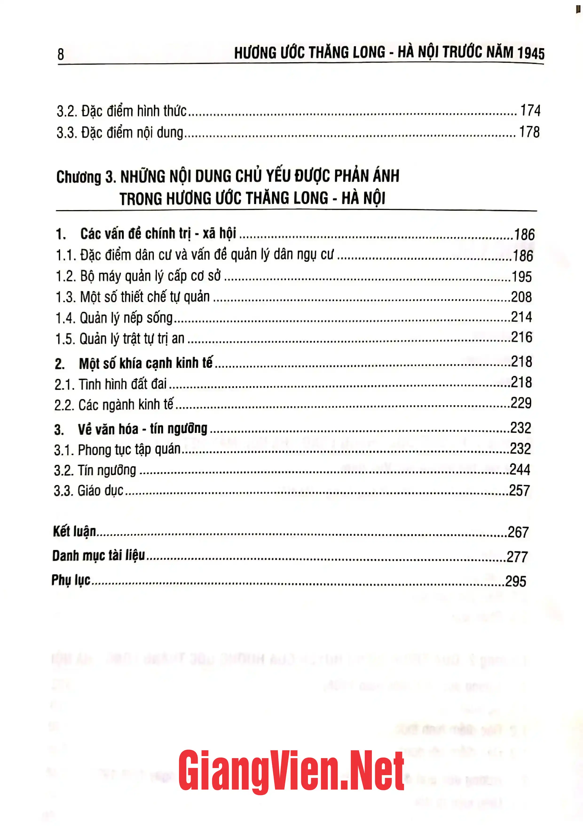 Mục lục chi tiết trang 1 sách Hương ước Thăng Long - Hà Nội trước năm 1945