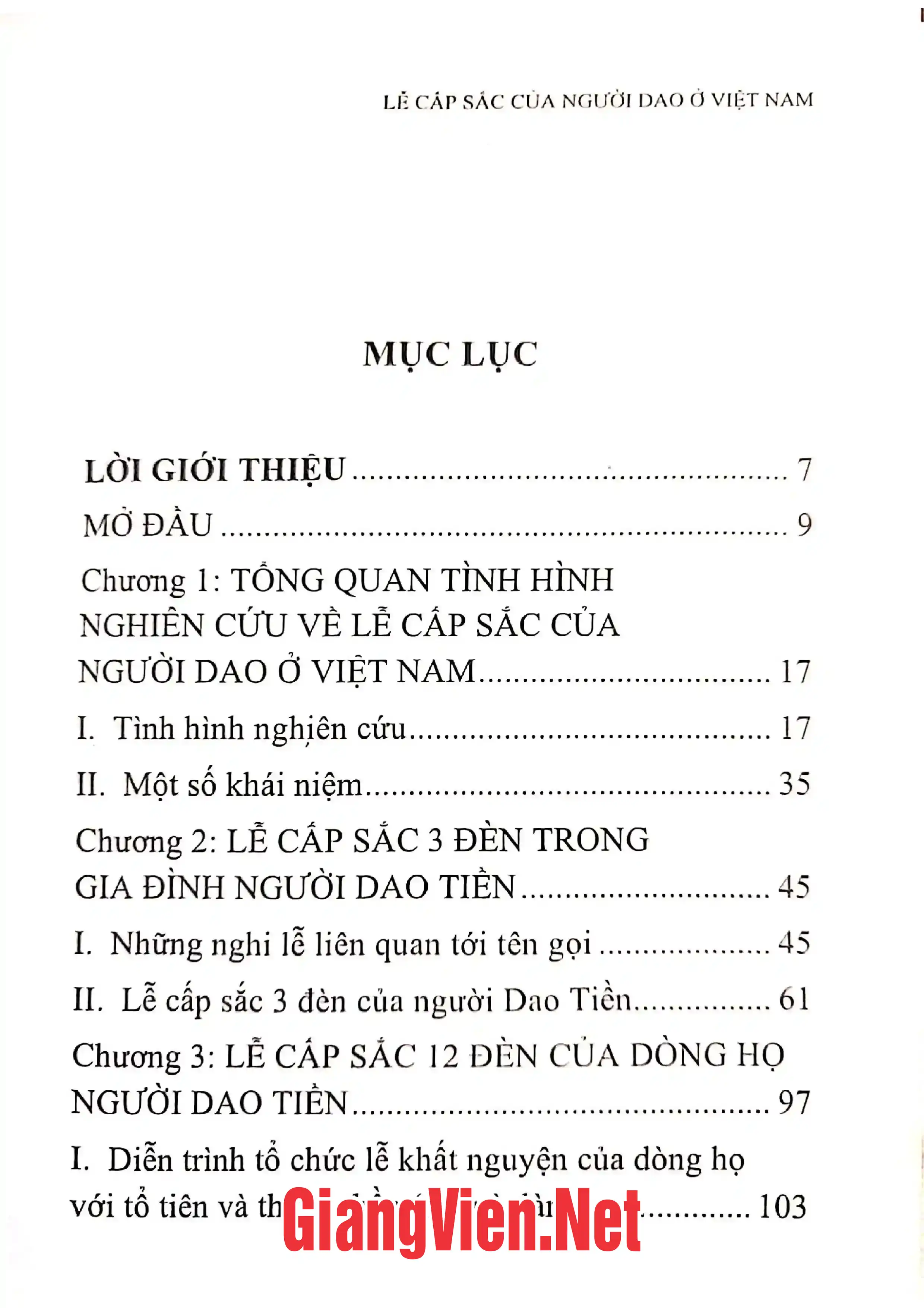 Trang bìa chính thức sách Lễ cấp sắc của người Dao ở Việt Nam
