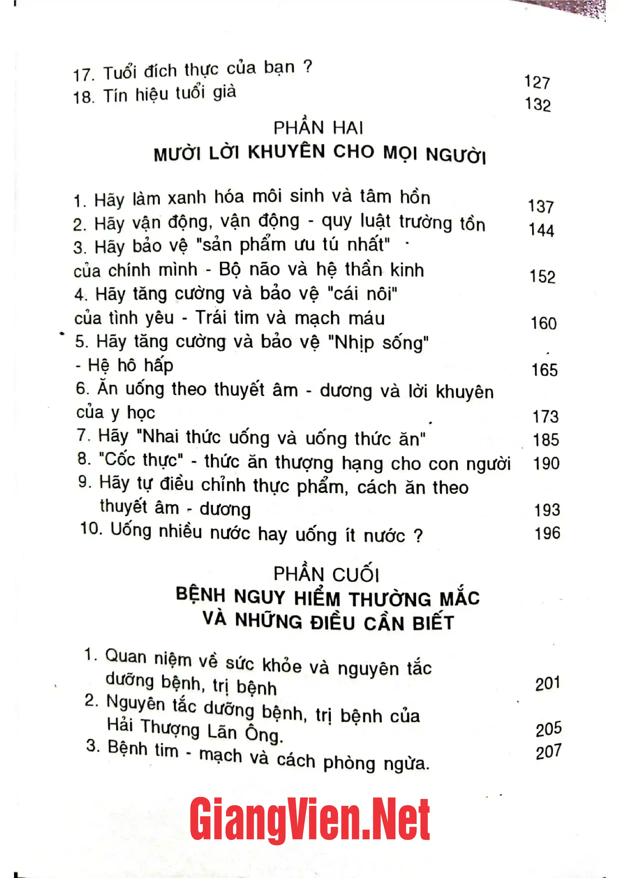 Mục lục chi tiết trang 1 sách Bí ẩn và bí quyết sự sống đời người