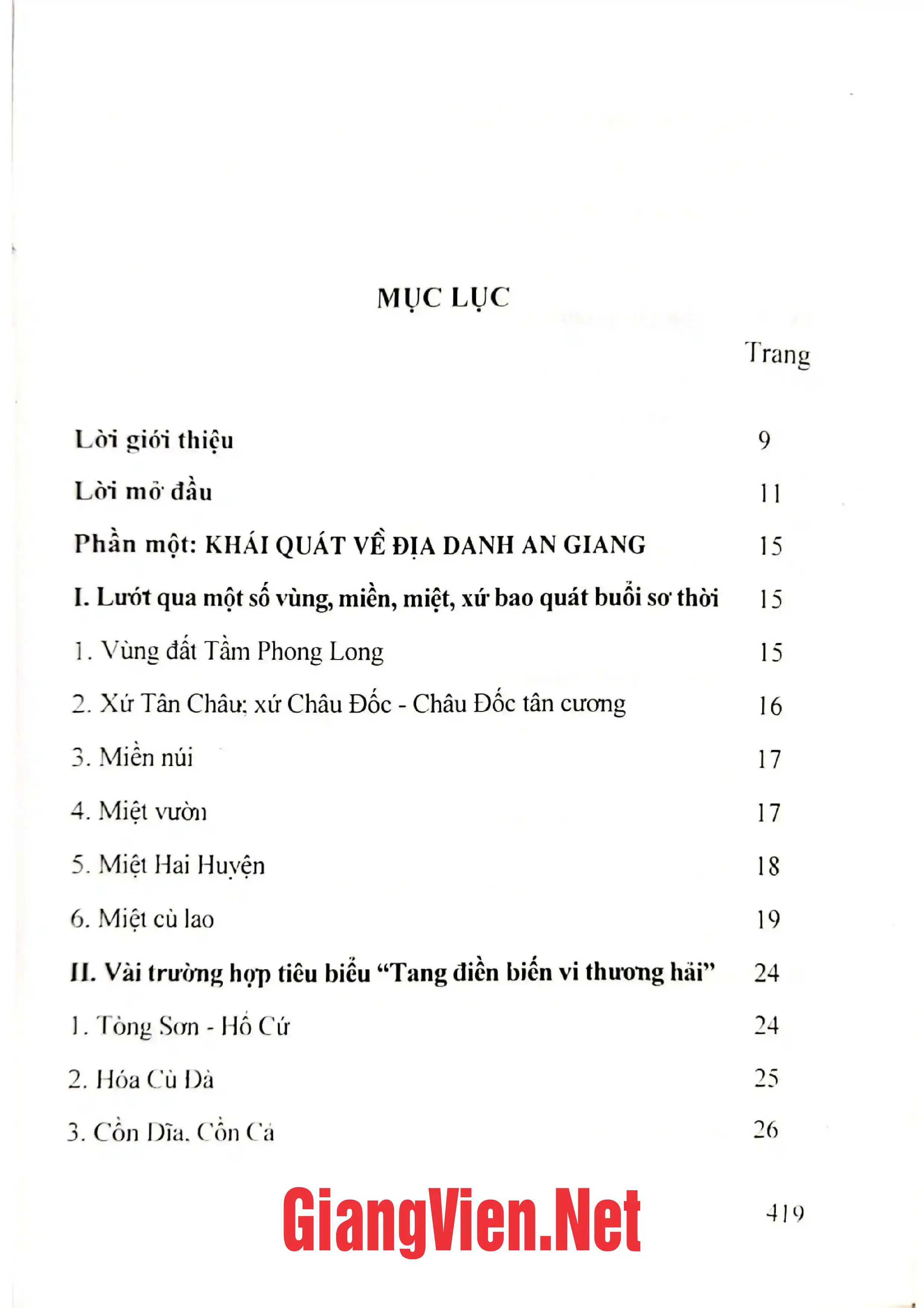 Trang bìa chính thức sách Tìm hiểu một số địa danh cổ ở An Giang qua truyền thuyết Dấu ấn văn hóa- Lịch sử địa phương