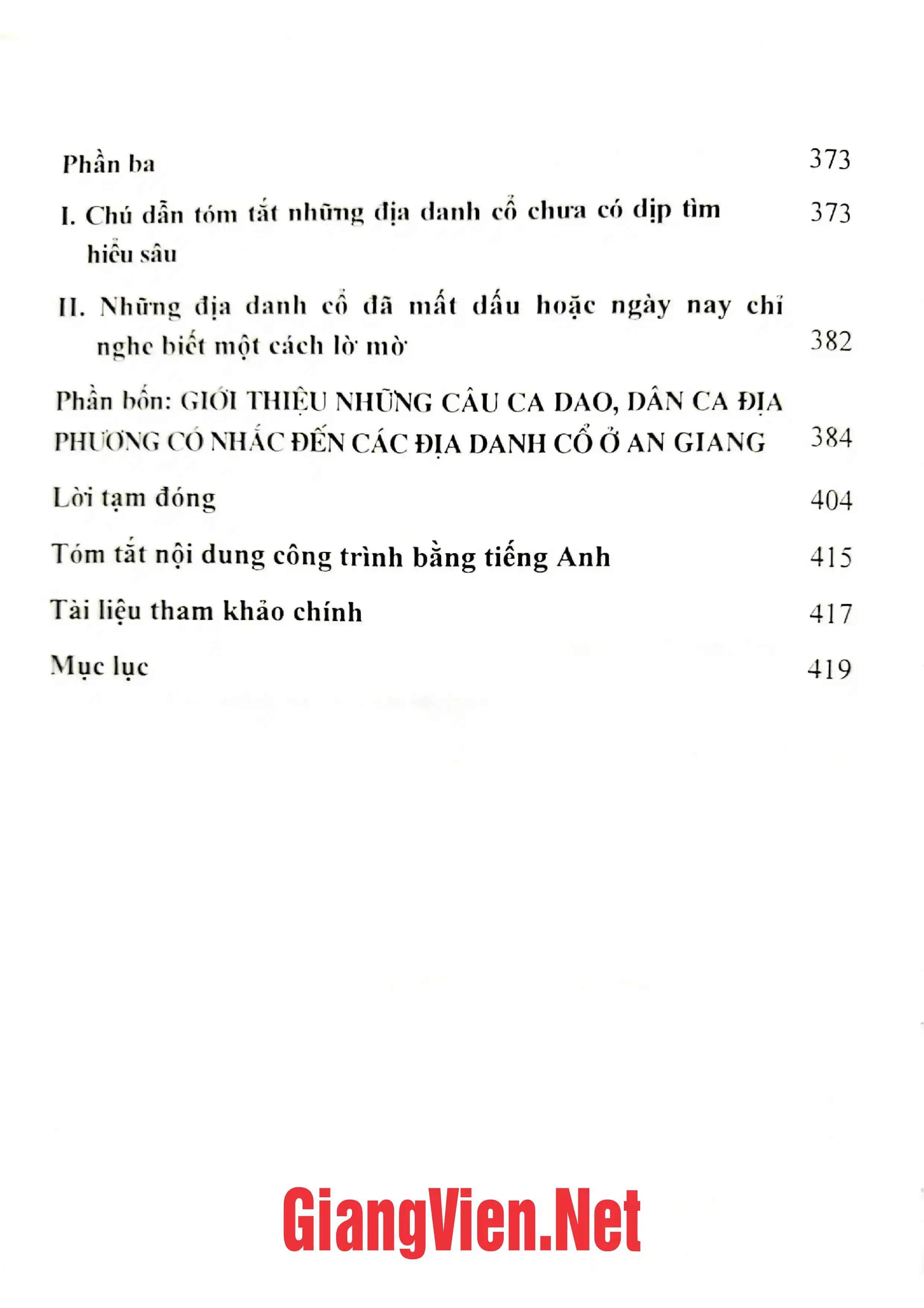 Mục lục chi tiết trang 3 sách Đại danh hành chính Thăng Long - Hà Nội từ đầu thế kỷ XIX đến nay