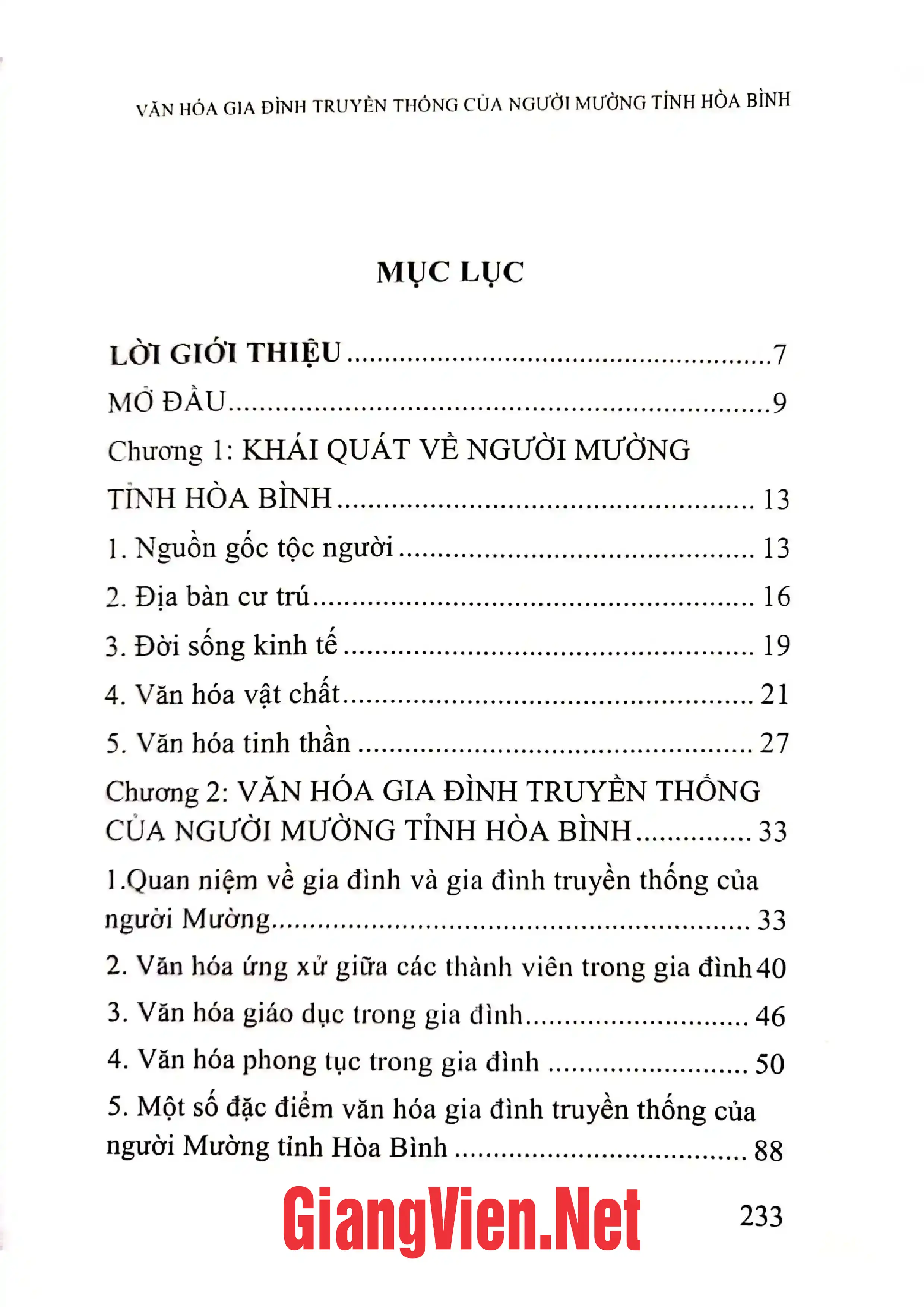 Trang bìa chính thức sách Văn hóa gia đình truyền thống của người Mường tỉnh Hòa Bình