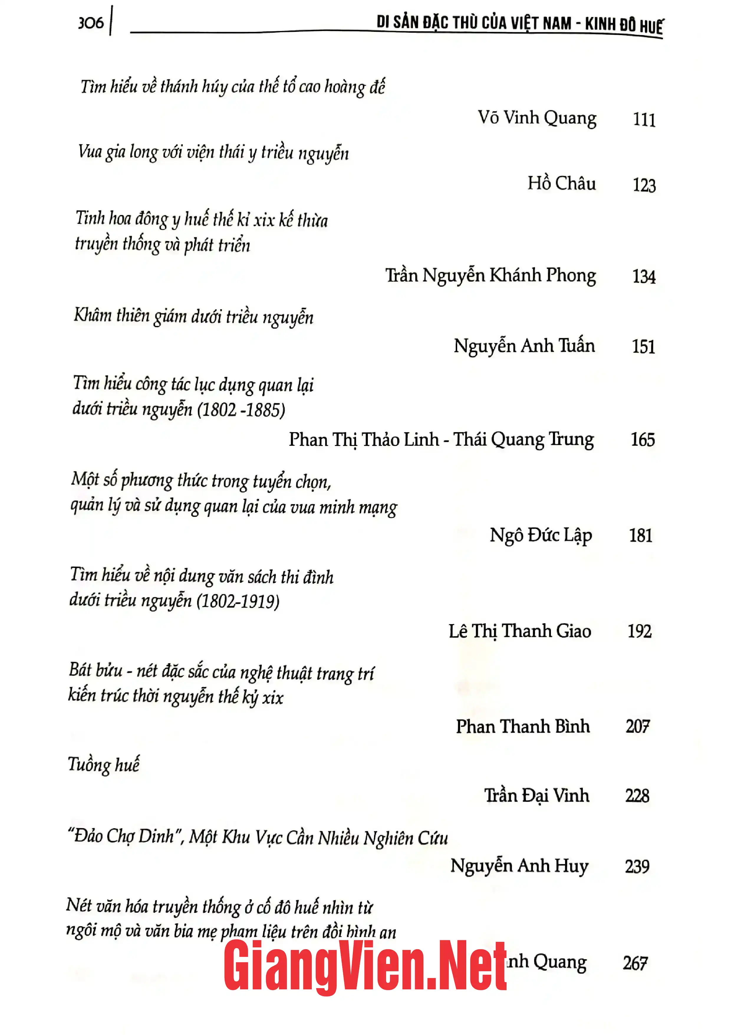 Mục lục chi tiết trang 1 sách Di sản đặc thù của Việt Nam - Kinh đô Huế