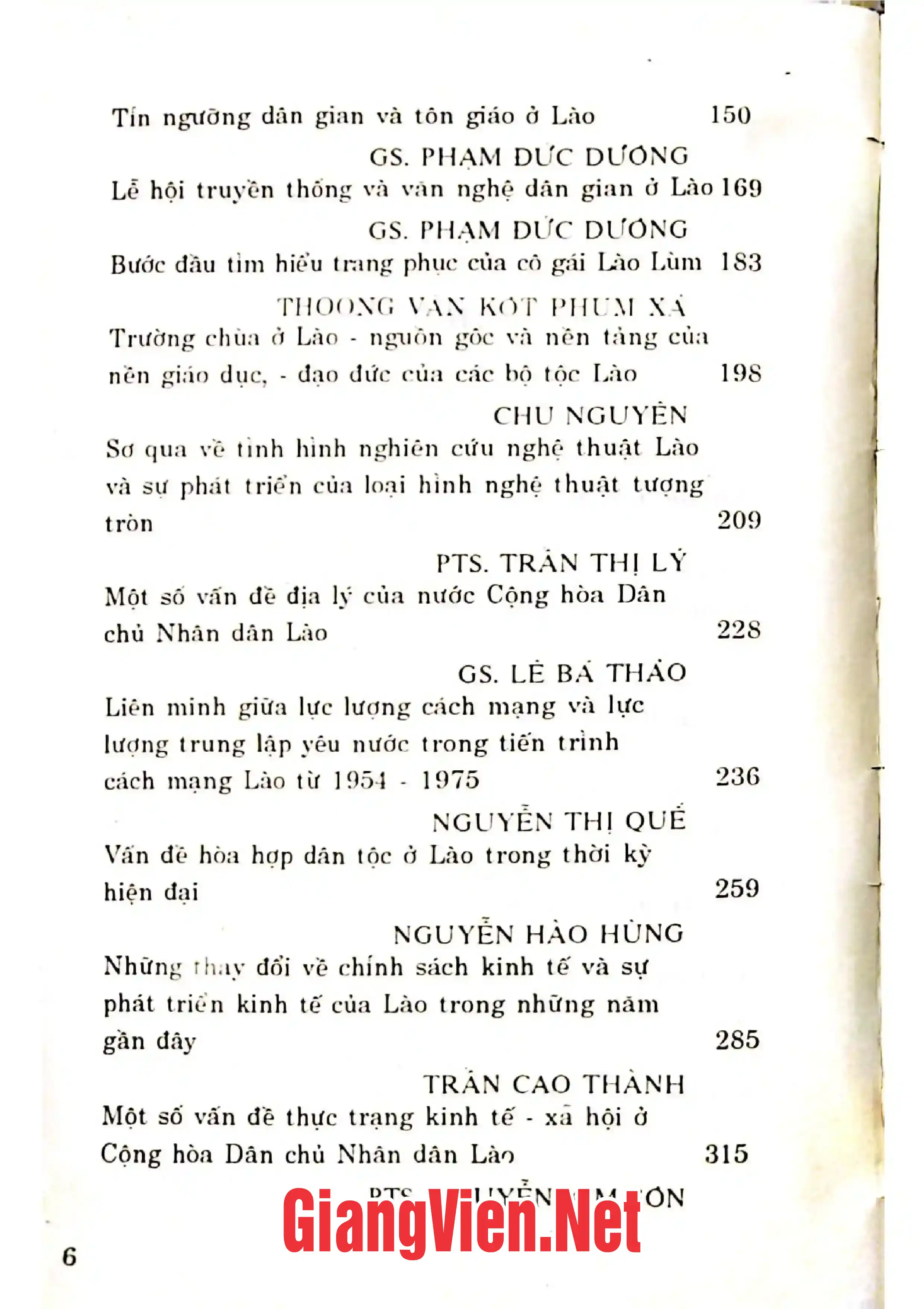 Mục lục chi tiết trang 1 sách Tìm hiểu lịch sử văn hoá Lào, tập 3