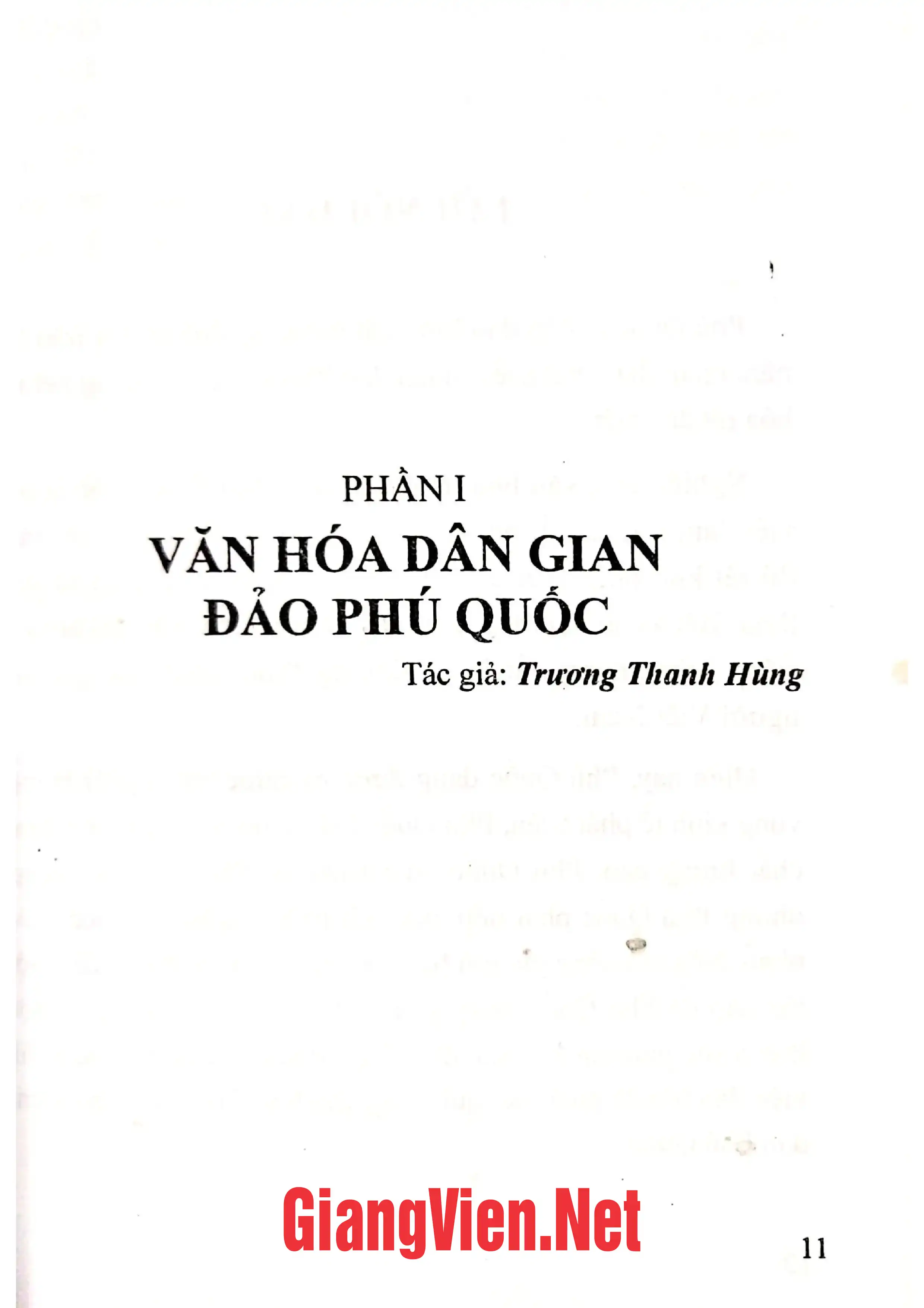 Mục lục chi tiết trang 1 sách Văn hóa dân gian huyện đảo Phú Quốc và Lý Sơn