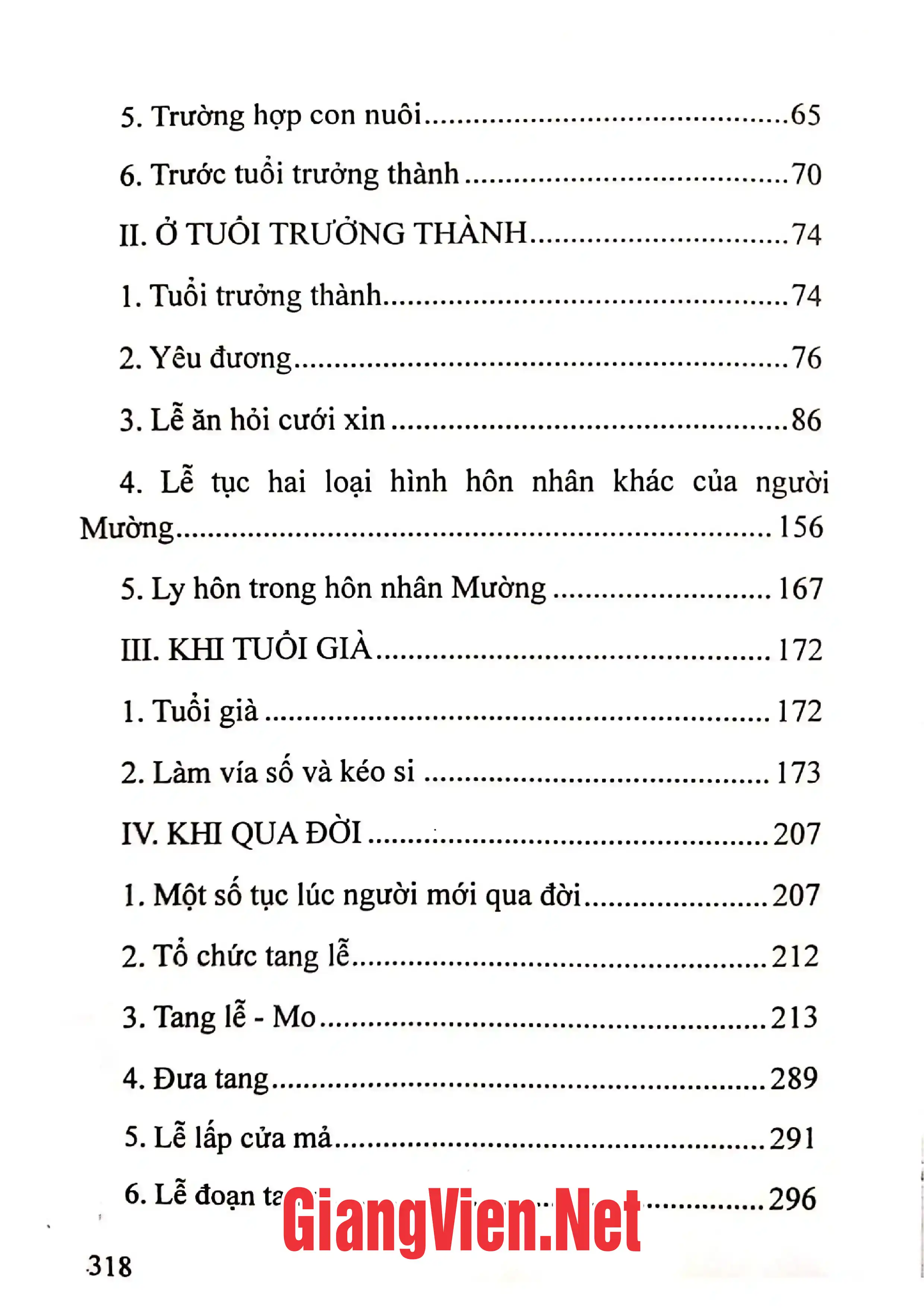 Mục lục chi tiết trang 1 sách Lễ tục vòng đời người Mường Điều tra - khảo sát - Hồi cố ở vùng Mường Thanh Hóa