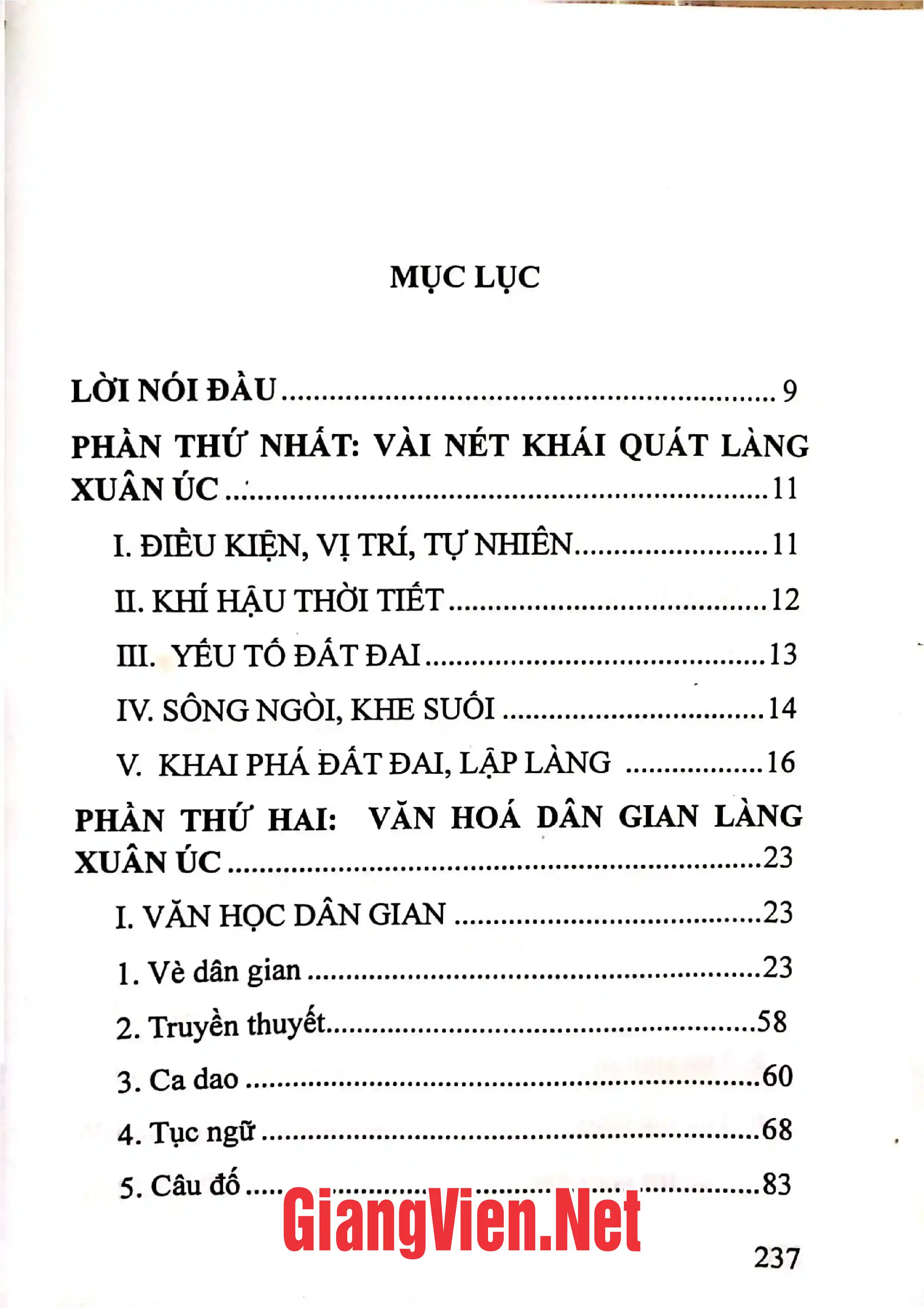 Trang bìa chính thức sách Văn hóa dân gian làng Xuân úc