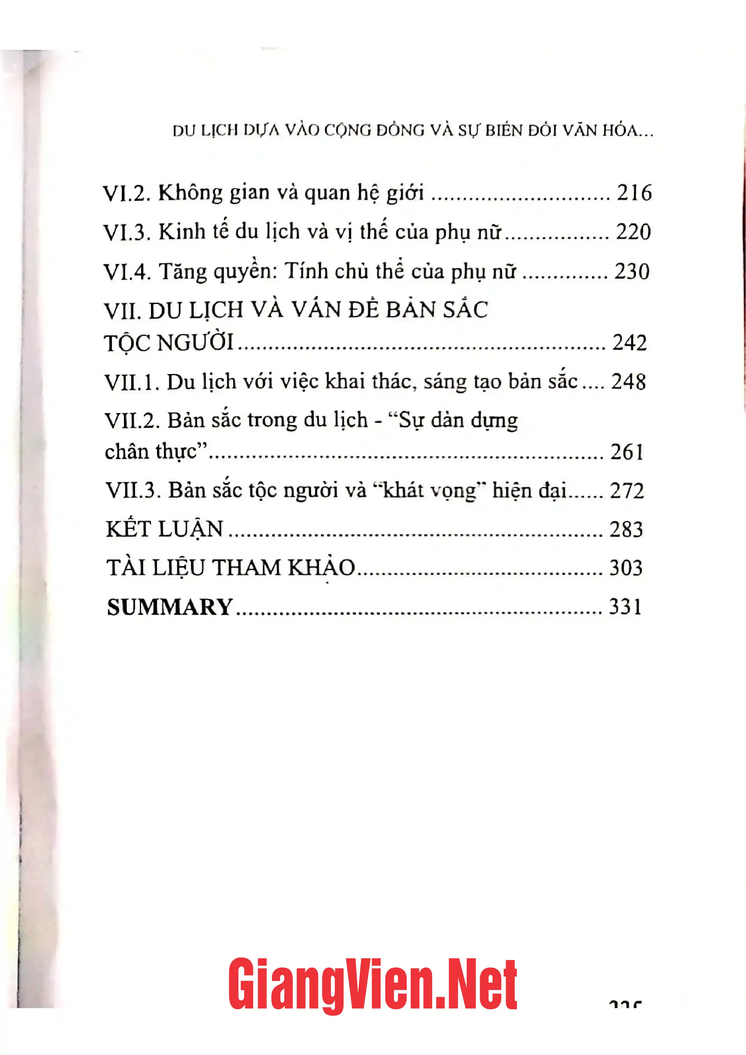 Mục lục chi tiết trang 2 sách Du lịch dựa vào cộng đồng và sự biến đổi văn hóa địa phương - Nghiên cứu trường hợp một số điểm du lịch tỉnh Hòa Bình