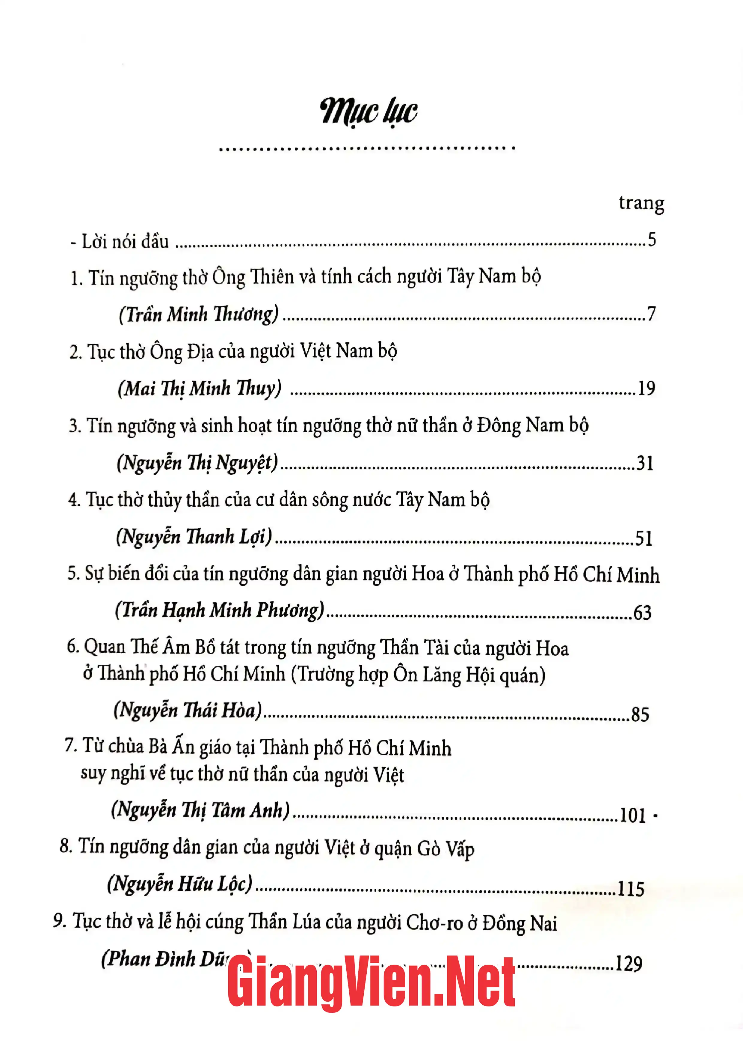 Trang bìa chính thức sách Văn hóa dân gian Nam bộ tín ngưỡng dân gian