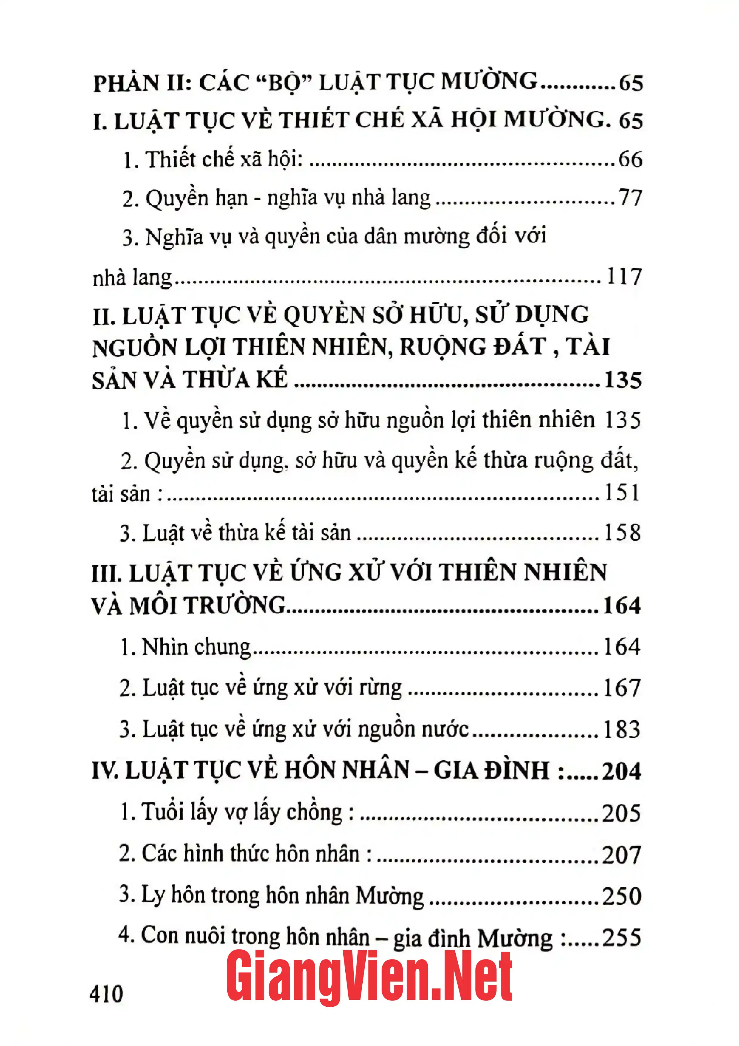 Mục lục chi tiết trang 1 sách Luật tục Mường