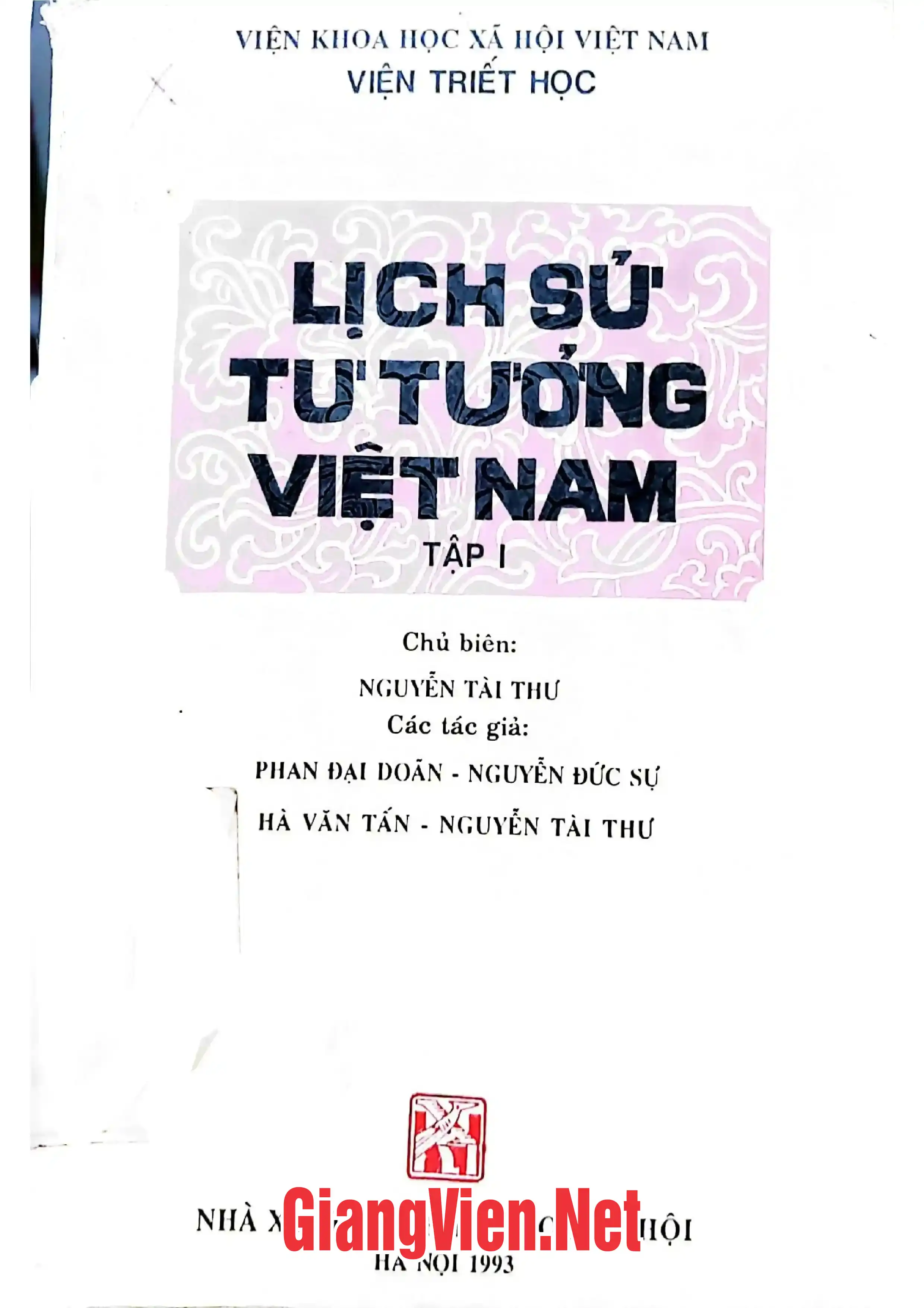 Ảnh bìa của Lịch sử tư tưởng Việt Nam, tập I