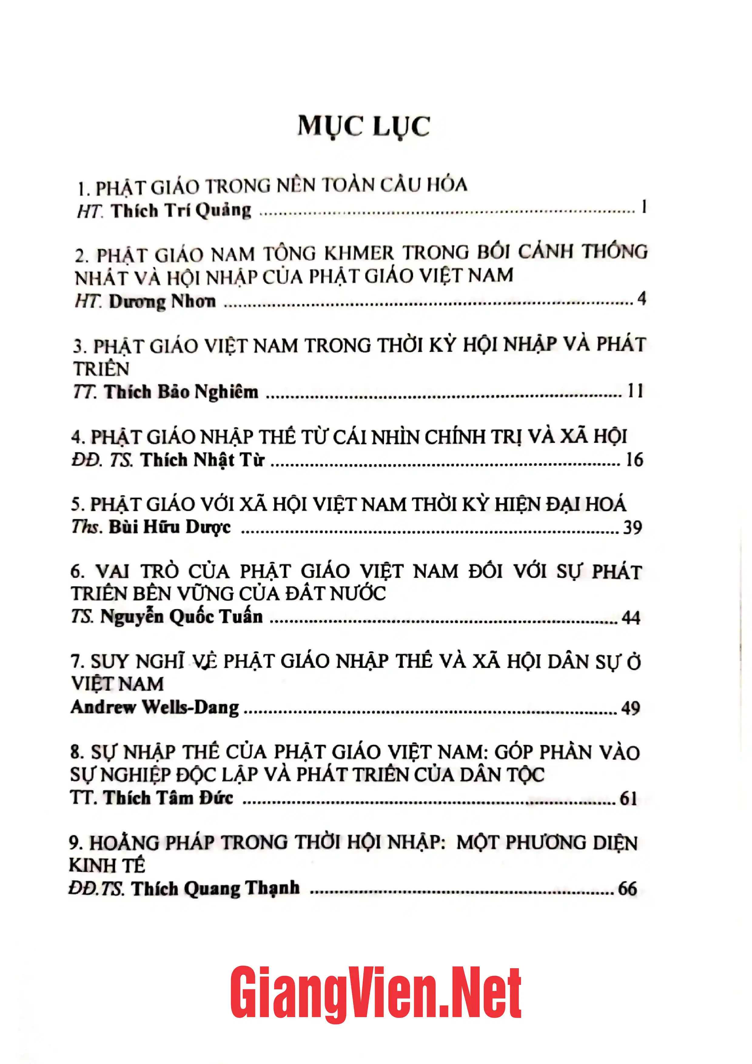 Trang bìa chính thức sách Phật giáo nhập thế và phát triển