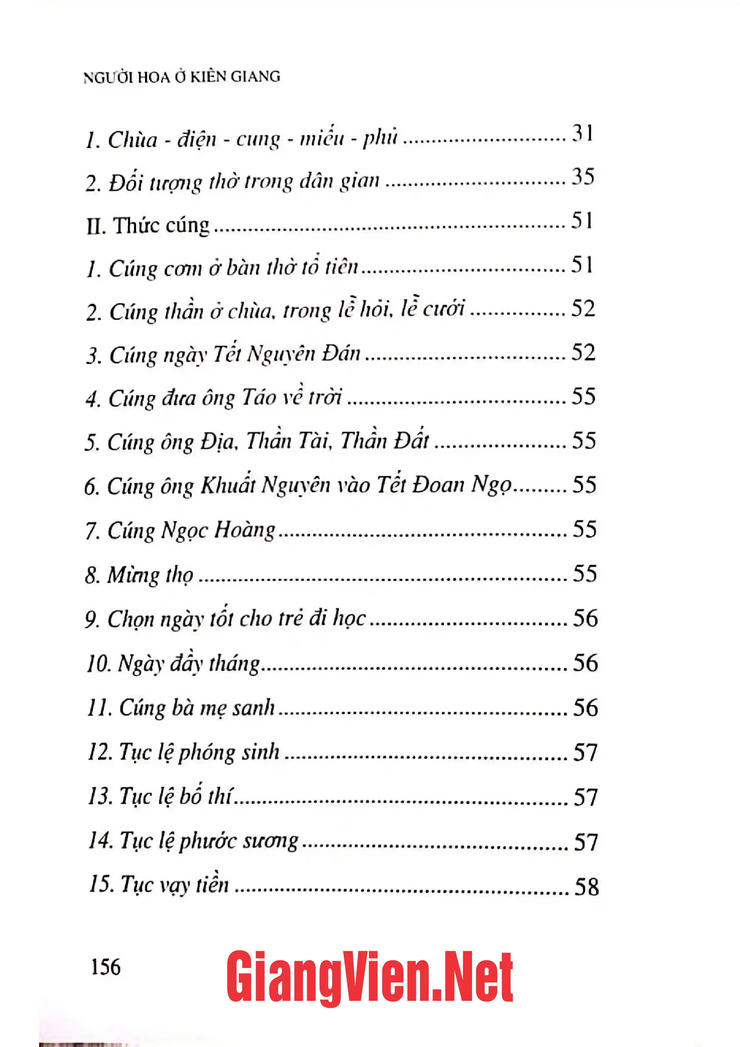Mục lục chi tiết trang 1 sách Người Hoa ở Kiên Giang