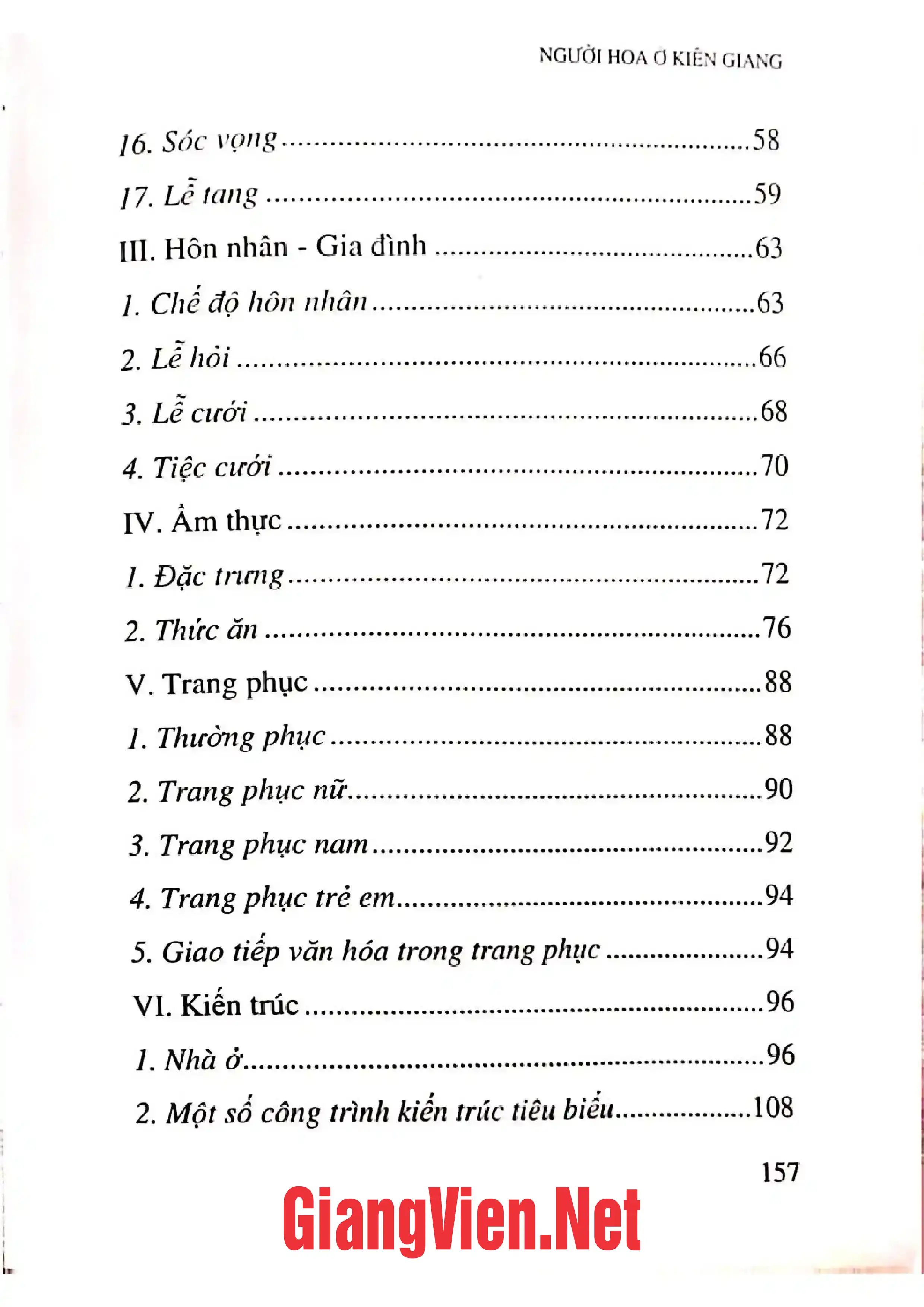 Mục lục chi tiết trang 2 sách Người Hoa ở Kiên Giang