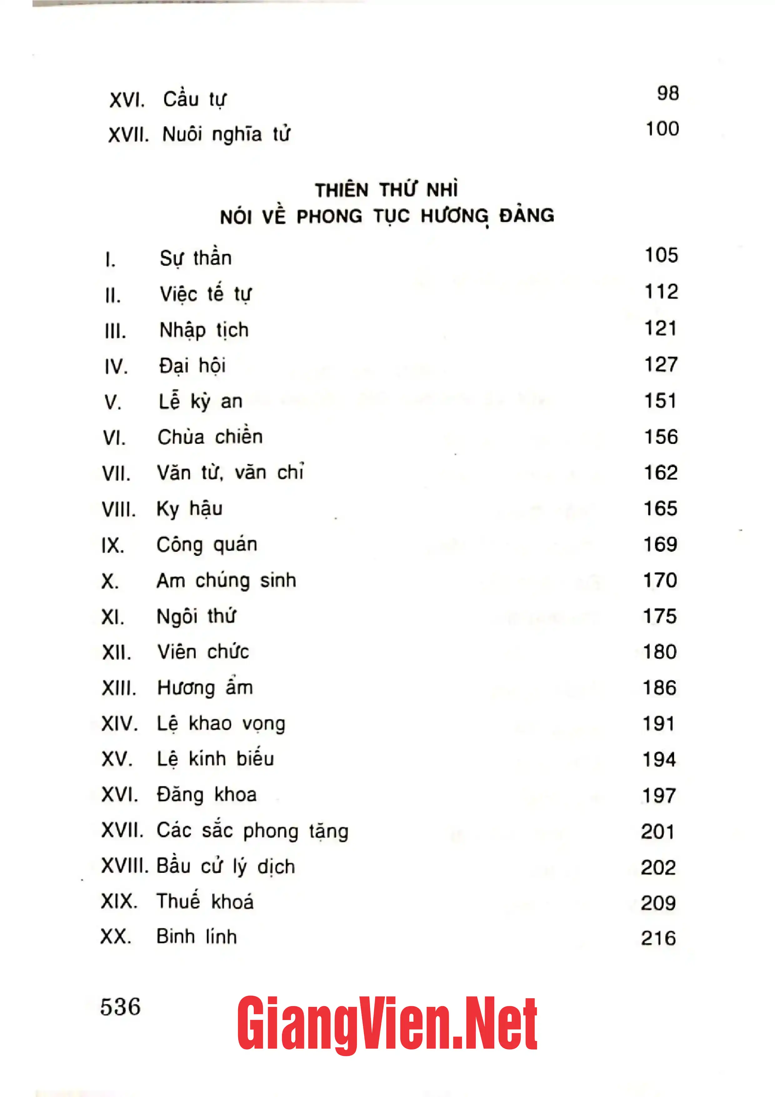 Mục lục chi tiết trang 1 sách Việt Nam phong tục (Quyển 1)