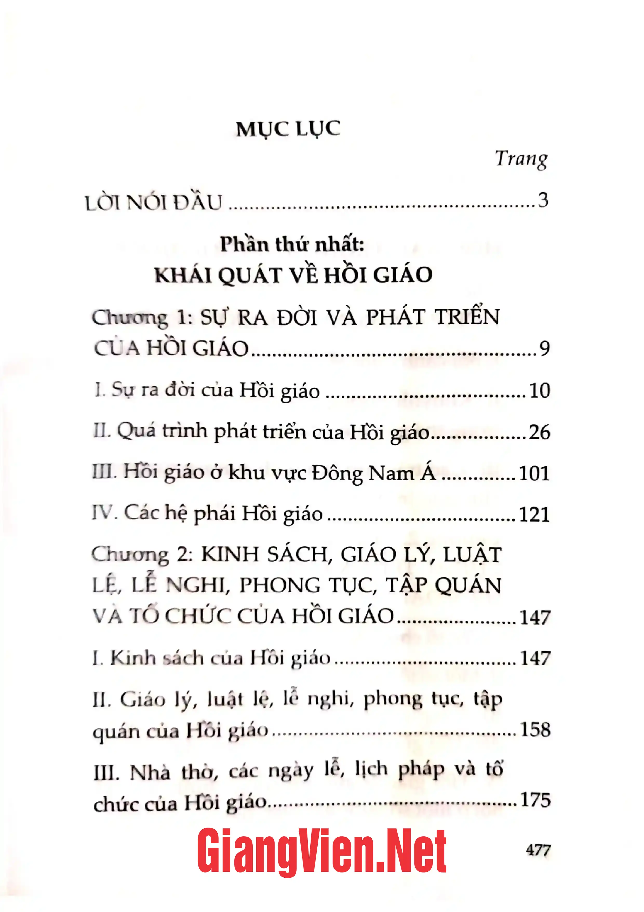 Trang bìa chính thức sách Hồi giáo trong thế giới hiện đại