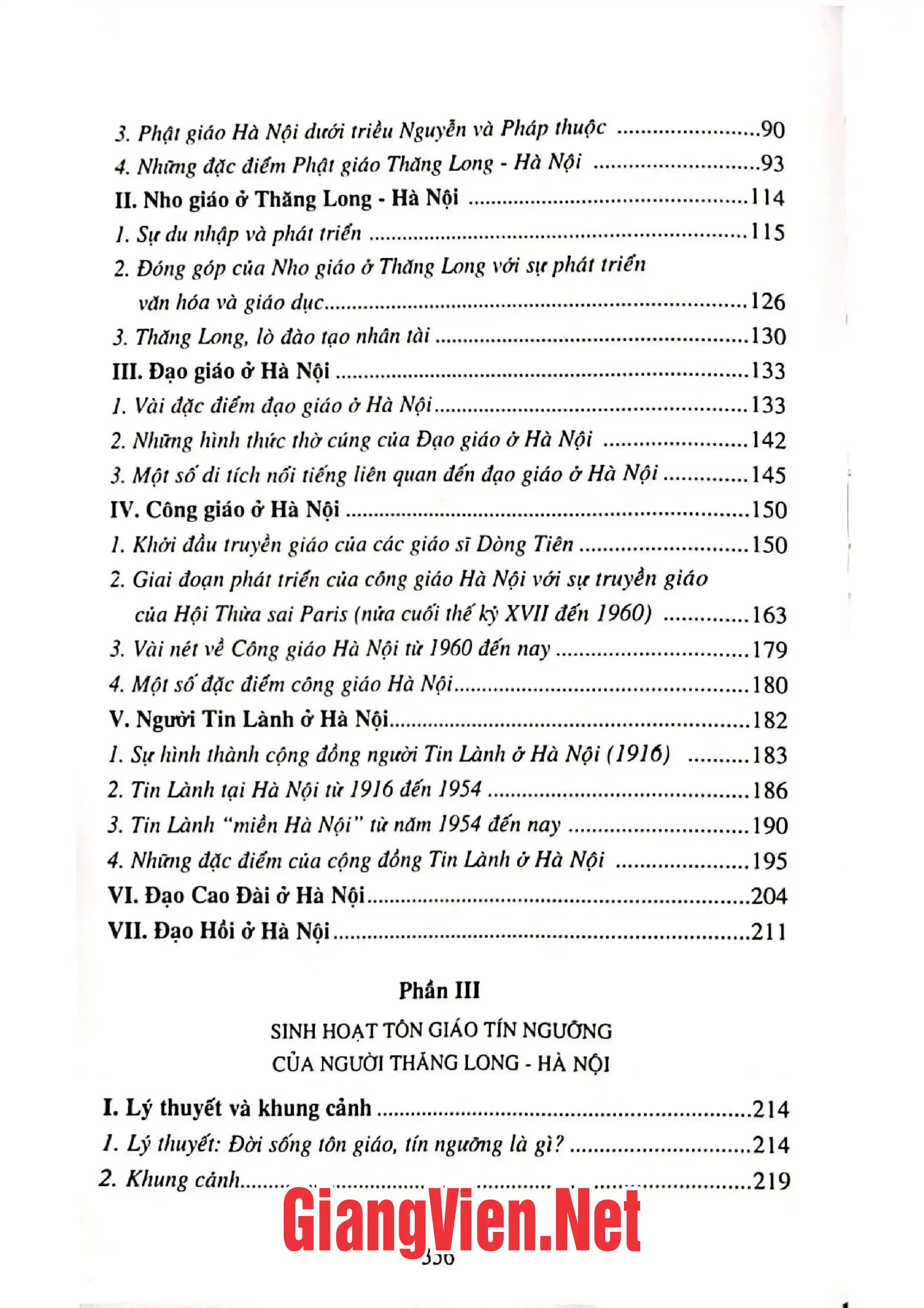Ảnh minh họa nội dung cuốn sách: Đời sống tôn giáo tín ngưỡng Thăng Long - Hà Nội