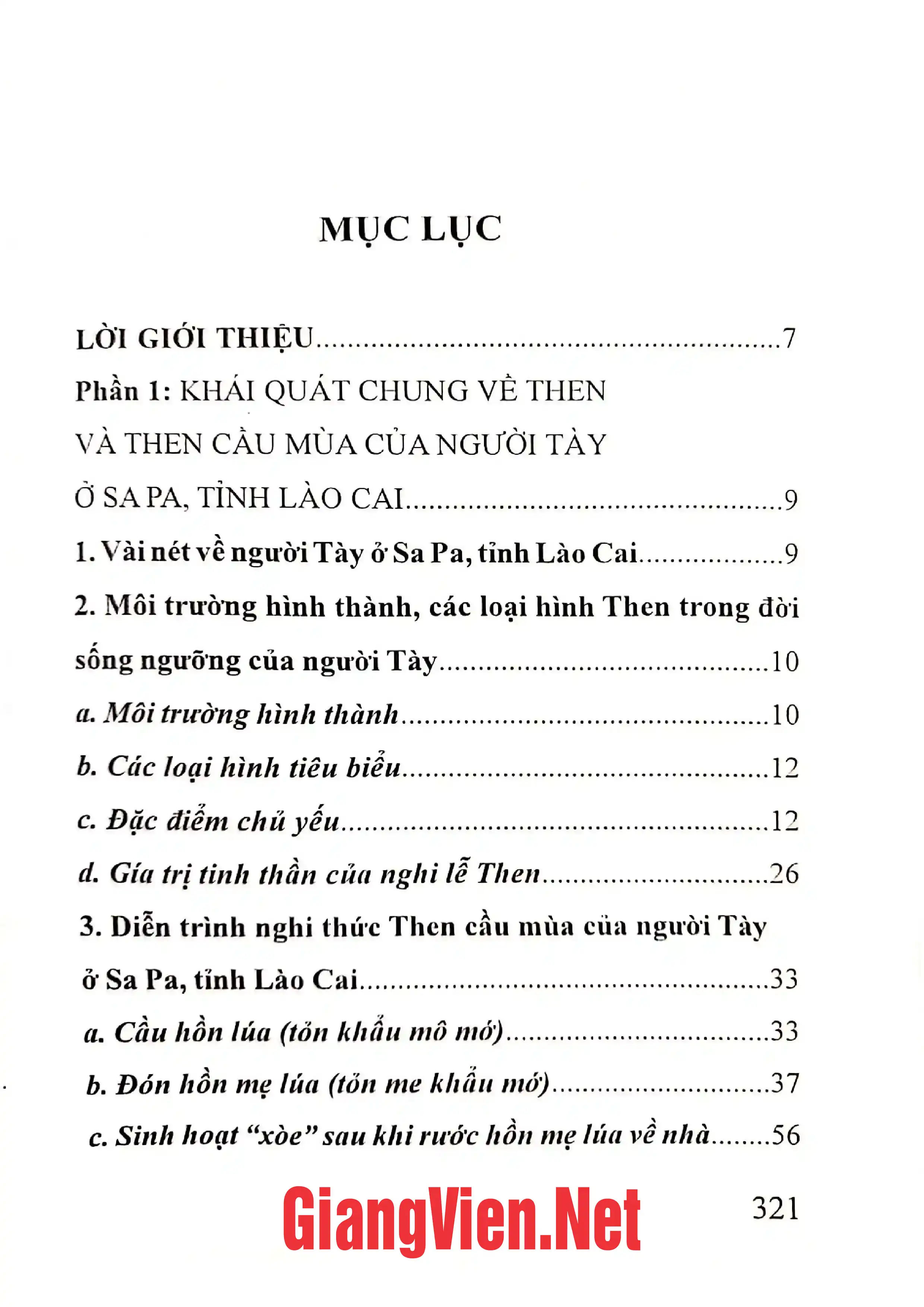Trang bìa chính thức sách Then cầu mùa của người Tày ở Sa Pa, tỉnh Lào Cài