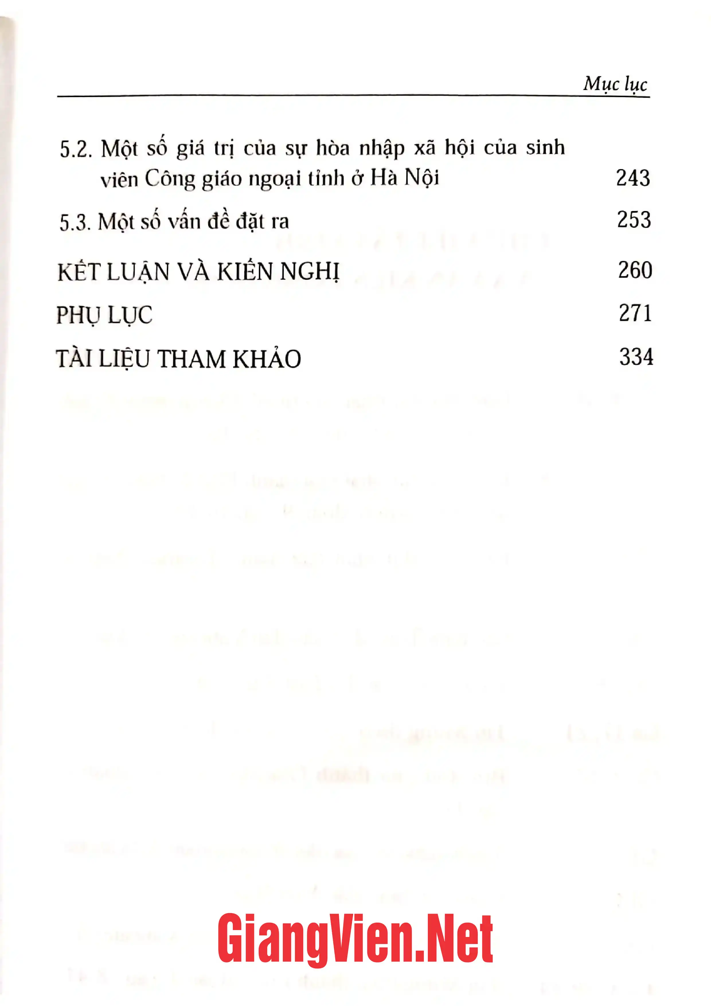 Mục lục chi tiết trang 2 sách Sinh viên Công giáo ngoại tỉnh ở Hà Nội