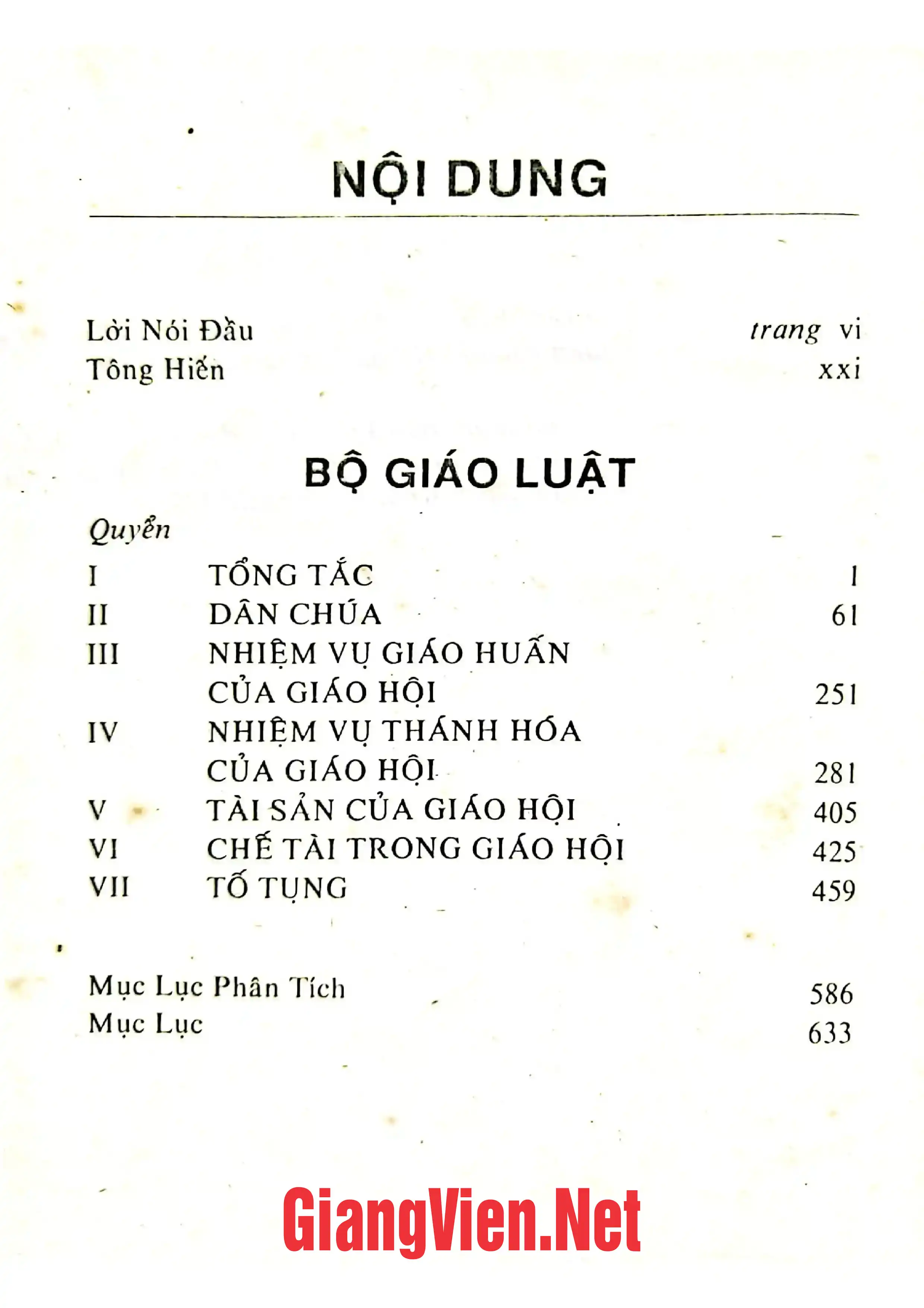 Trang bìa chính thức sách Bộ giáo luật, ấn bản Việt ngữ