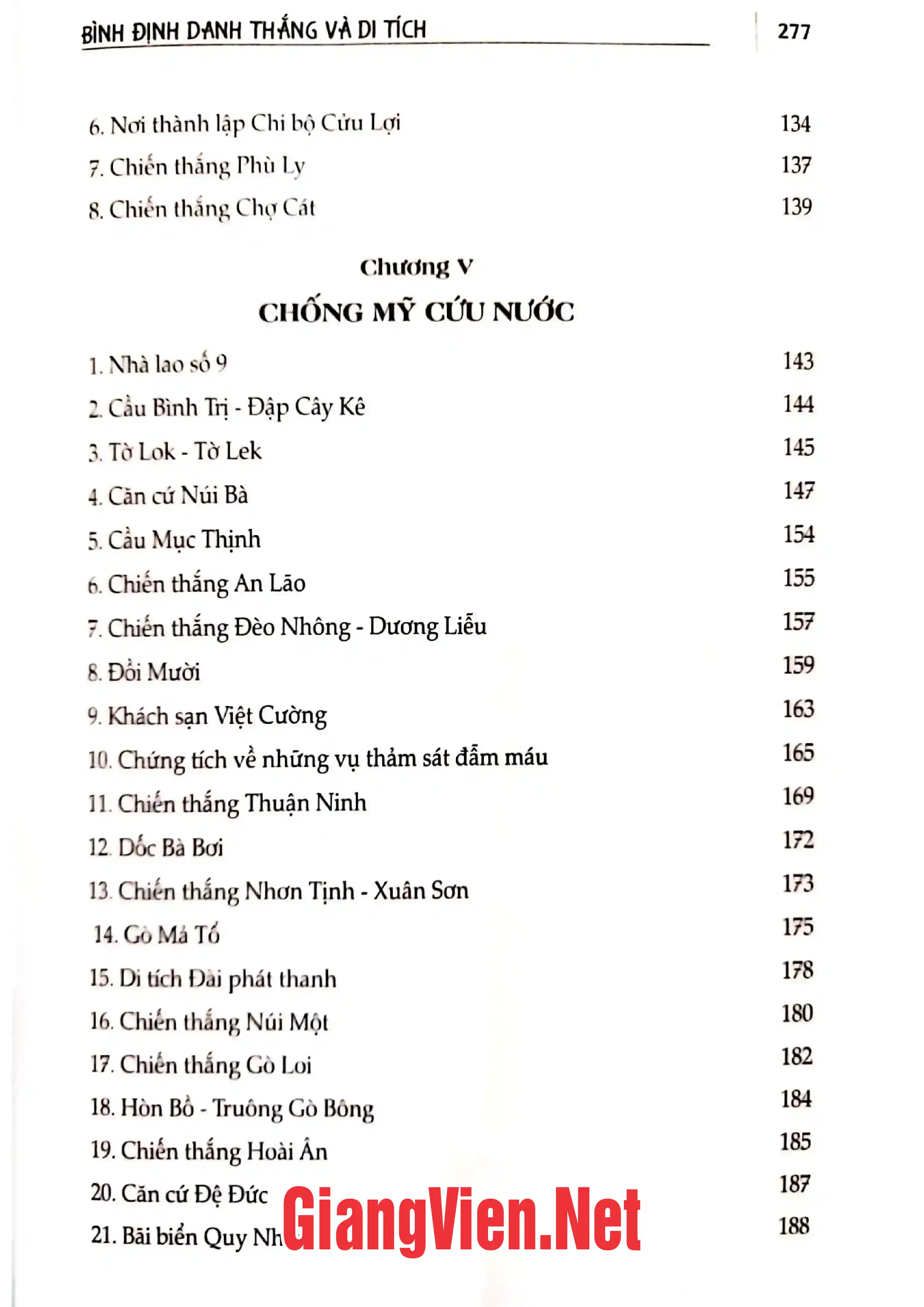 Mục lục chi tiết trang 2 sách Bình Định danh thắng và di tích