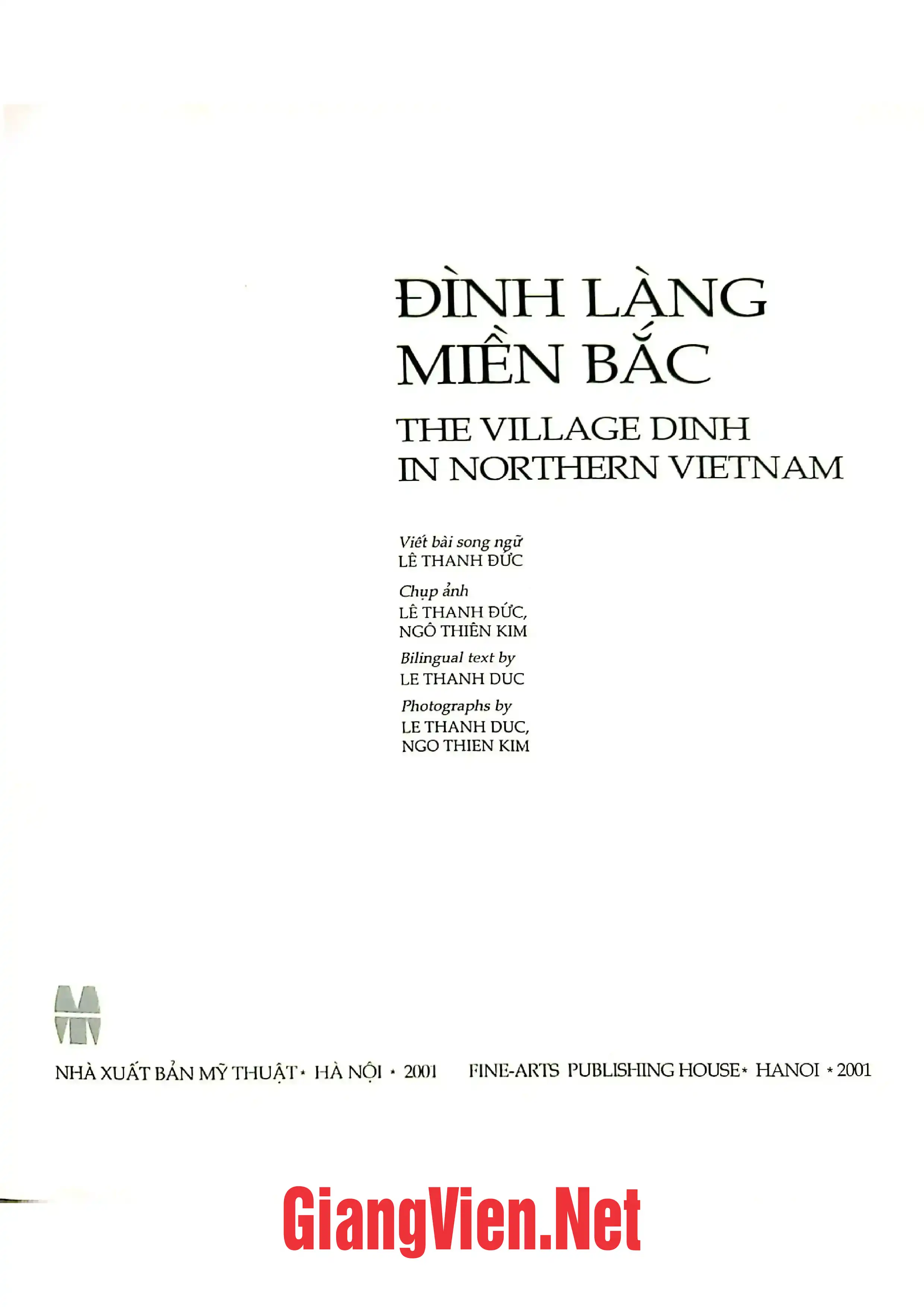 Trang bìa chính thức sách Đình làng miền Bắc