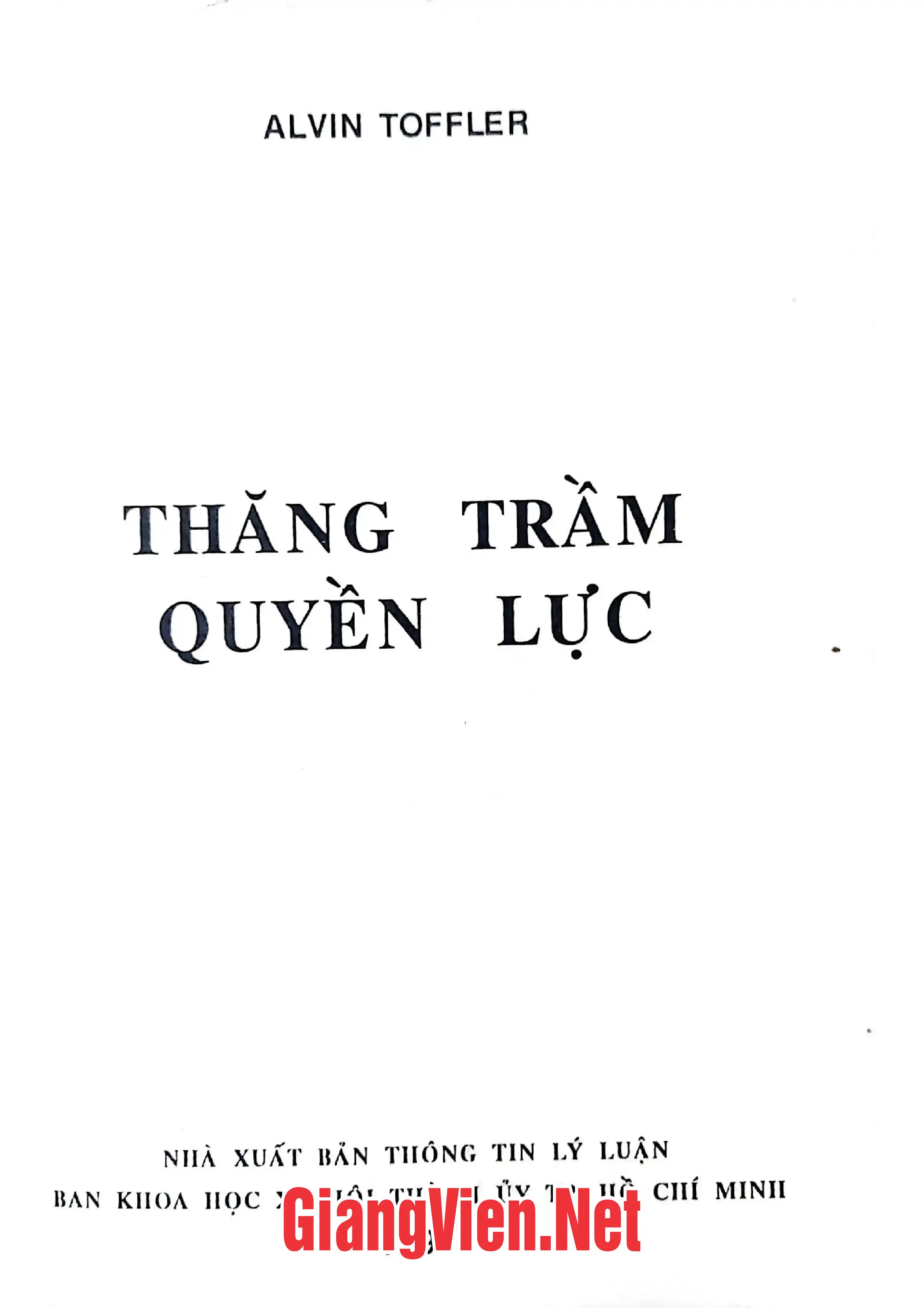 Trang bìa chính thức sách Thăng trầm quyền lực, Phần một