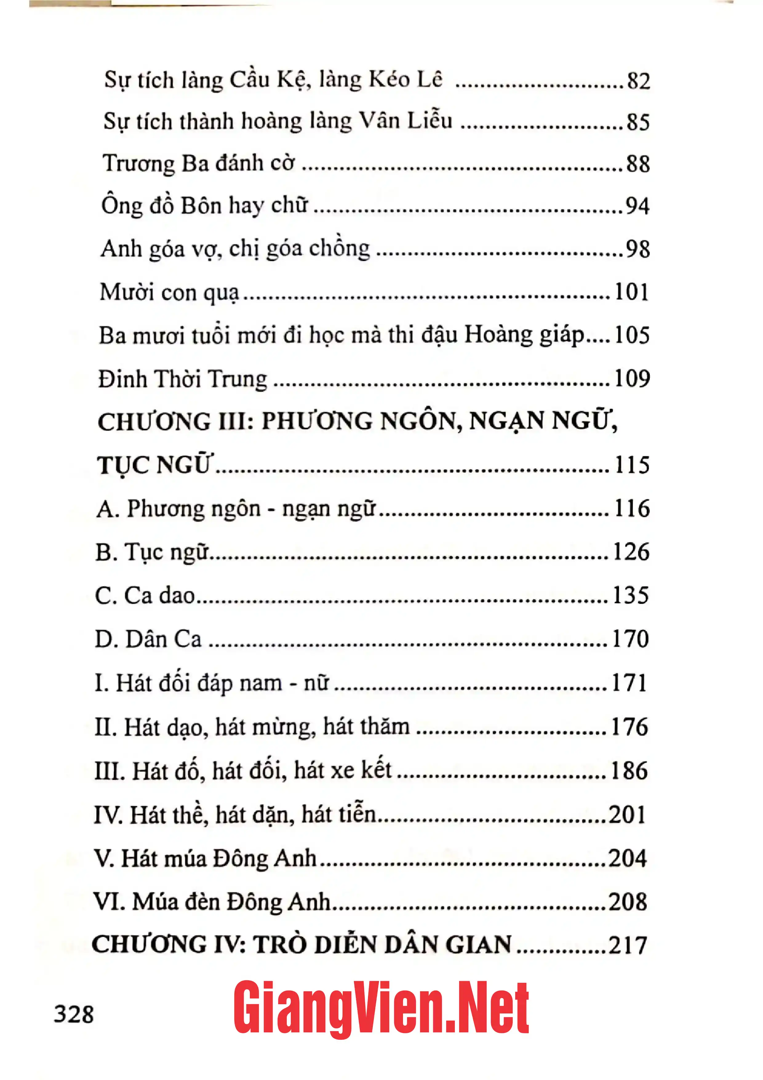 Mục lục chi tiết trang 1 sách Khảo sát truyền thống văn hóa Đông Sơn