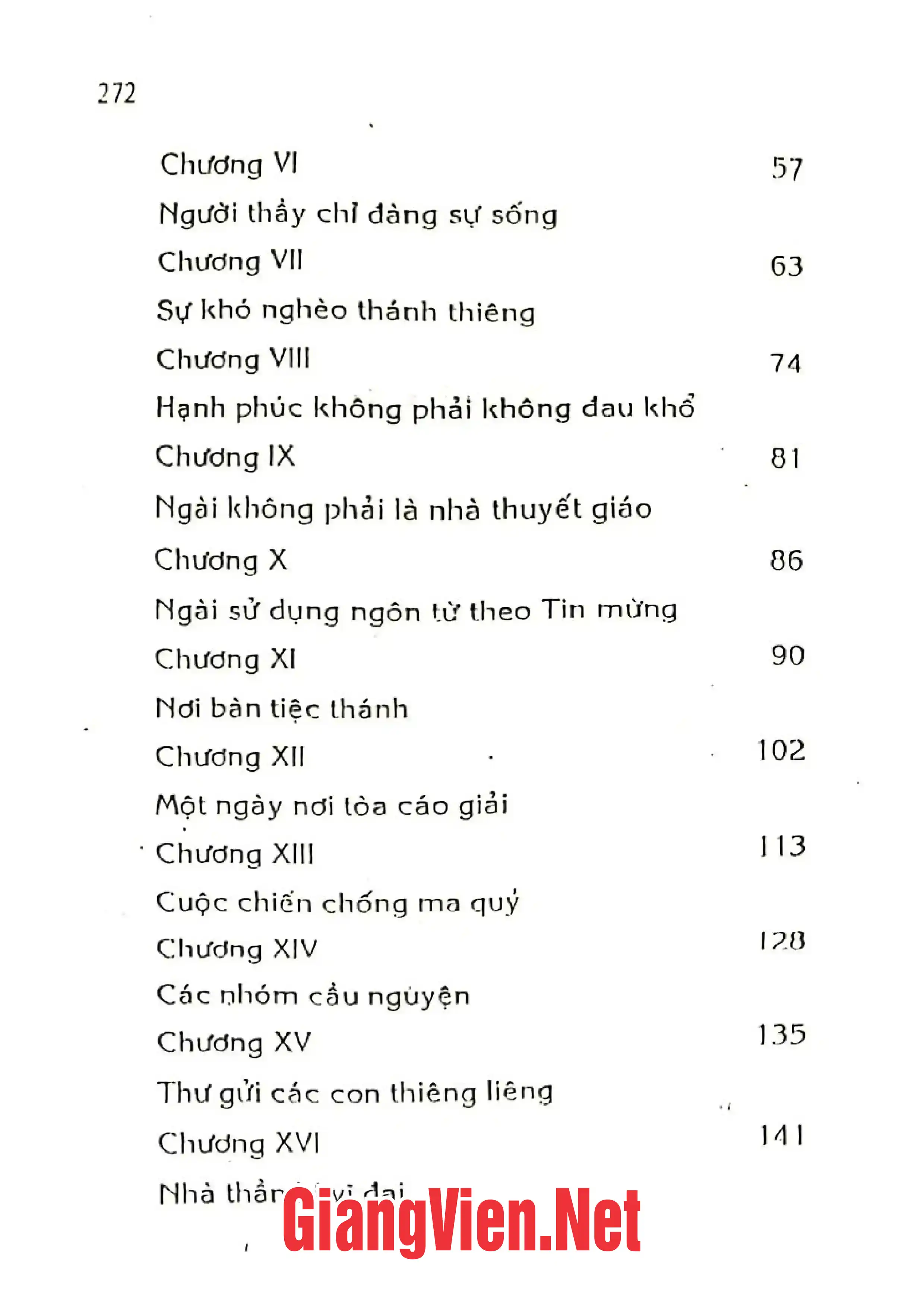 Mục lục chi tiết trang 1 sách Cha Piô thánh Phan xi cô Assidi của thế kỷ XX