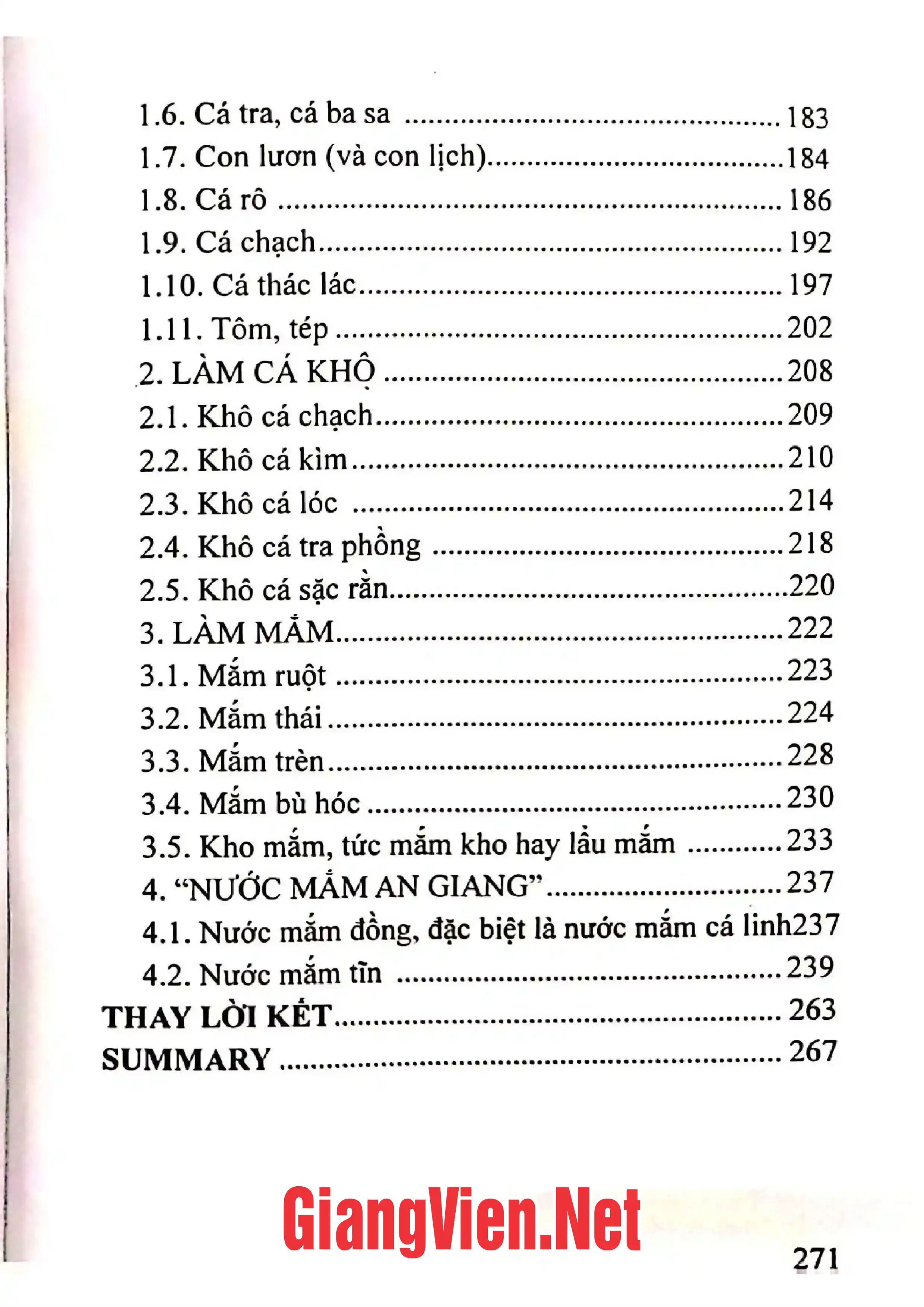 Mục lục chi tiết trang 2 sách Nghề Bà Cậu văn hóa đánh bắt ở An Giang