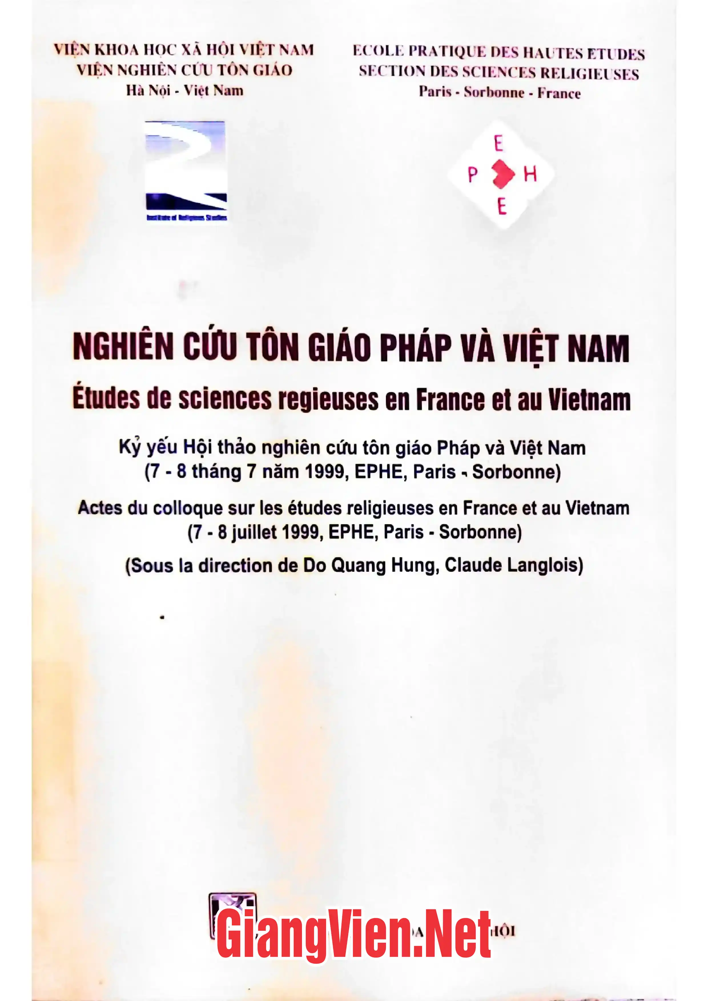 Ảnh bìa của Nghiên cứu tôn giáo Pháp và Việt Nam