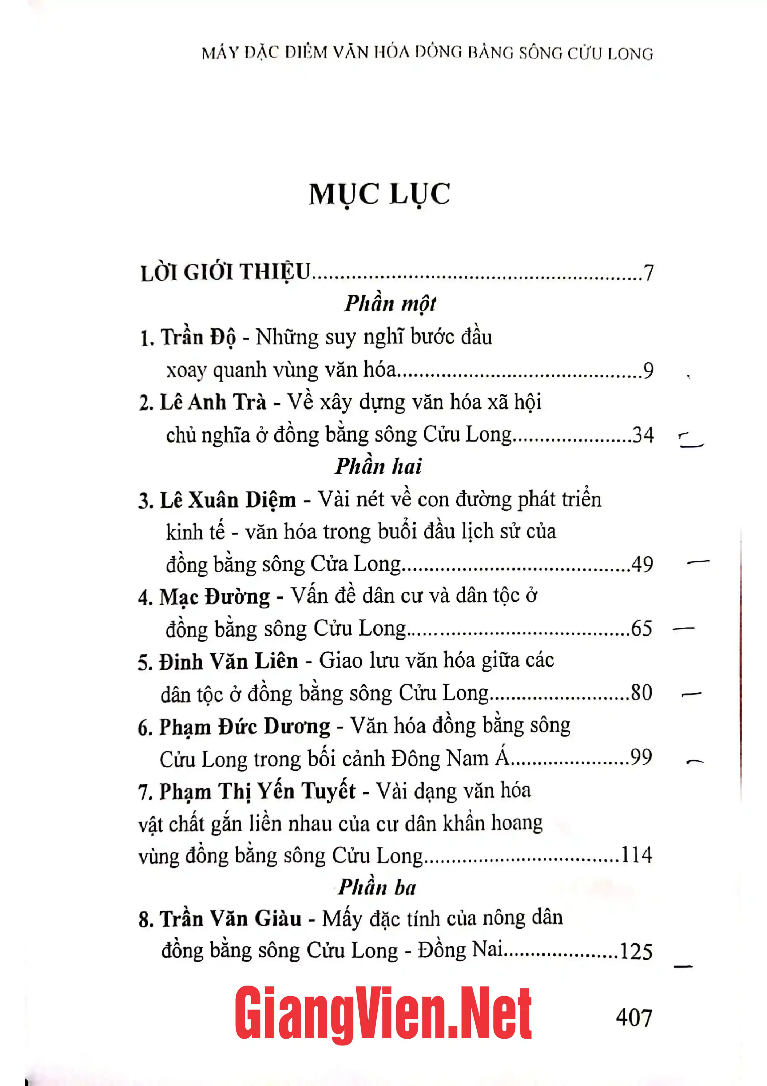Trang bìa chính thức sách Mấy đặc điểm văn hóa Đồng bằng sông Cửu Long