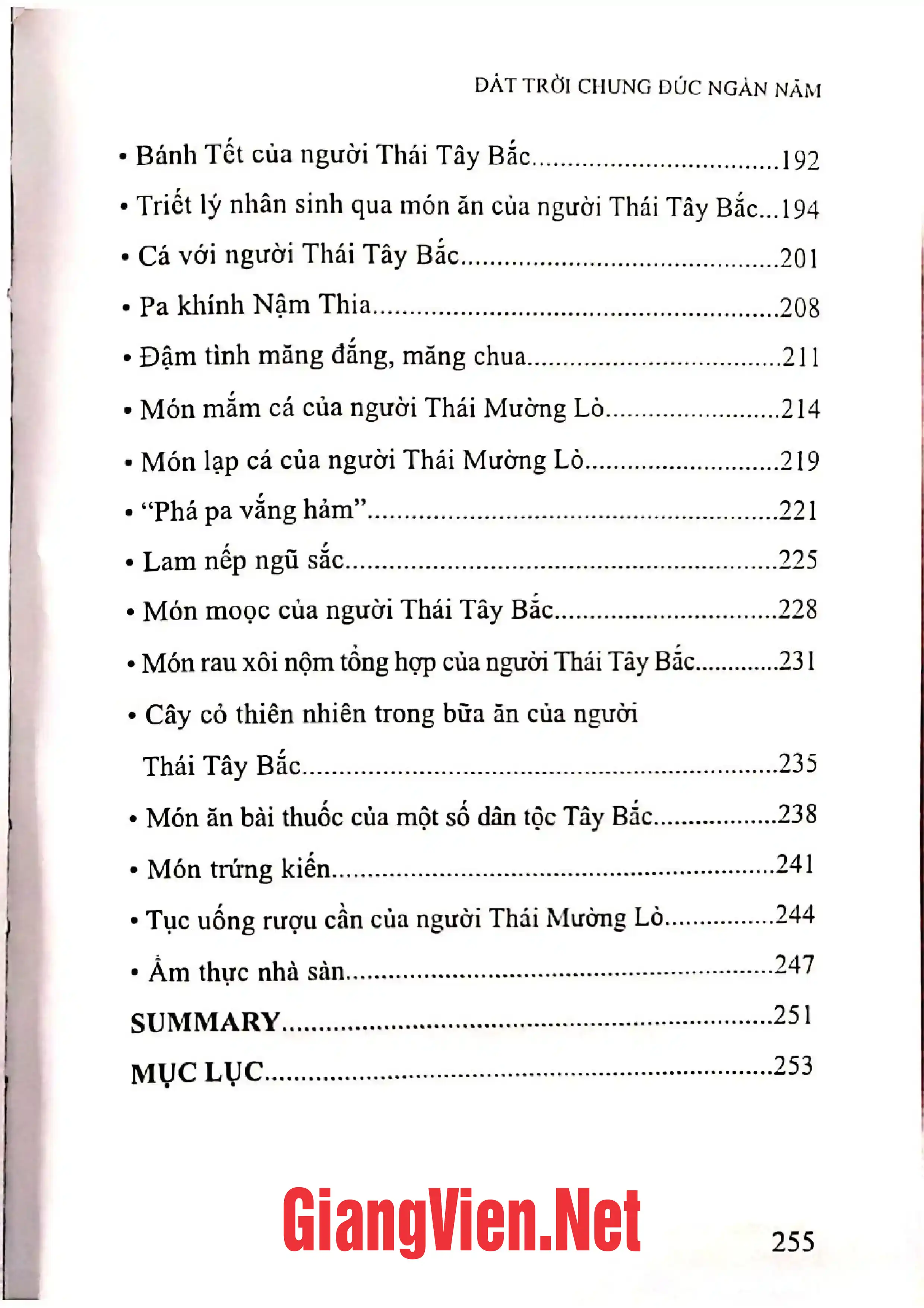 Mục lục chi tiết trang 2 sách Đất trời Chung đúc ngàn năm