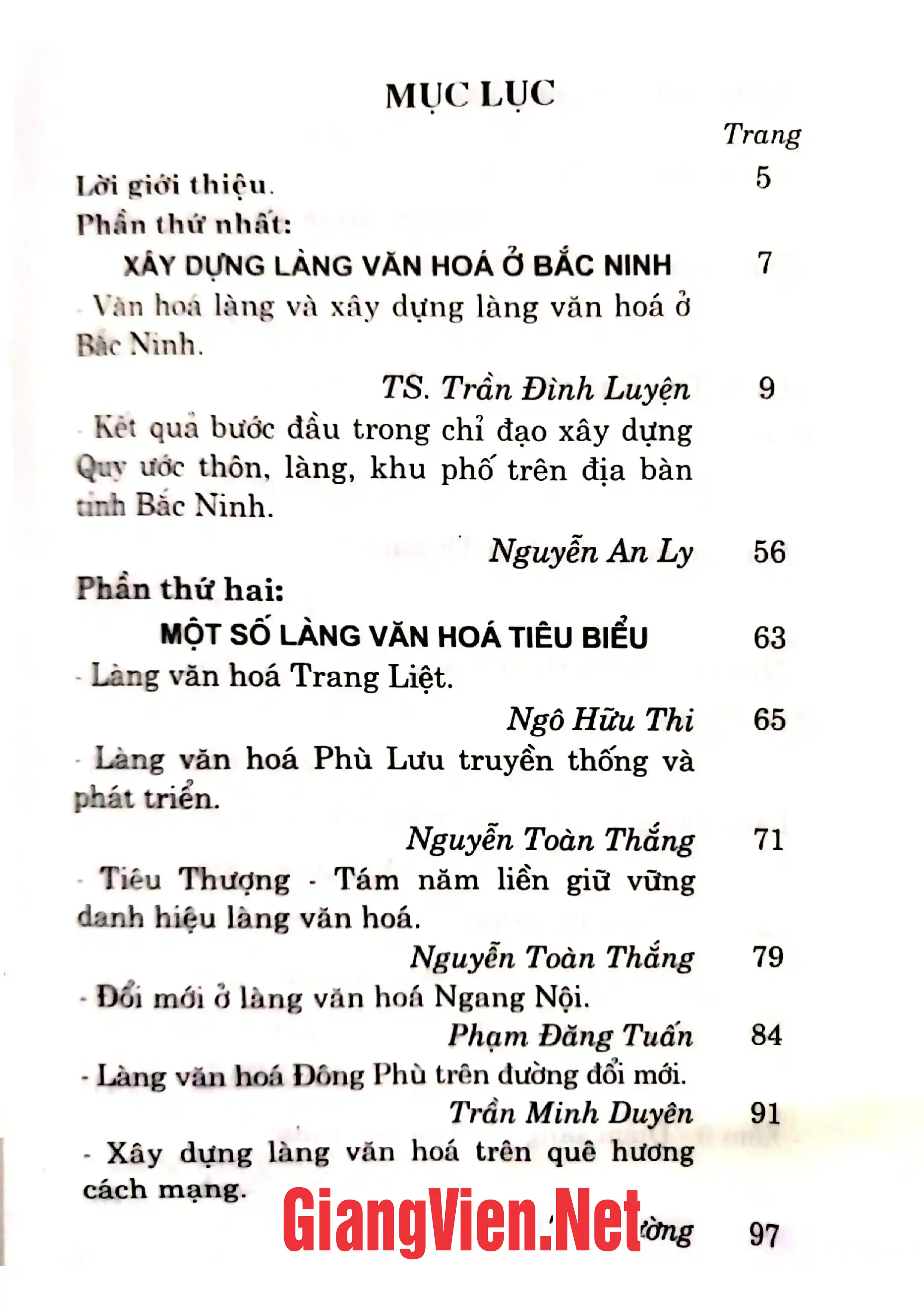 Trang bìa chính thức sách Làng Văn hóa tỉnh Bắc Ninh tập I