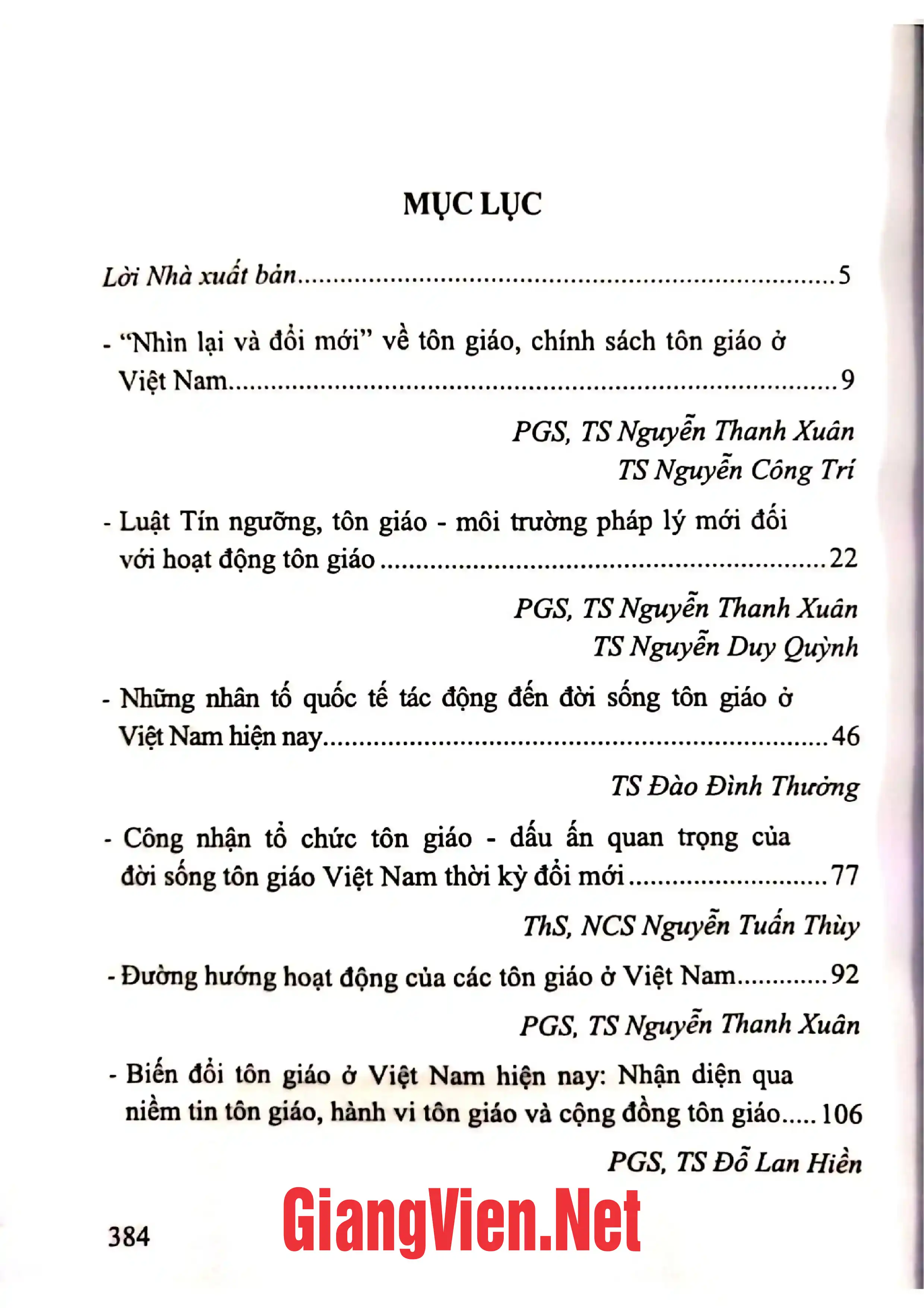 Ảnh minh họa nội dung cuốn sách: Đời sống Tôn giáo ở Việt Nam thời kỳ đổi mới
