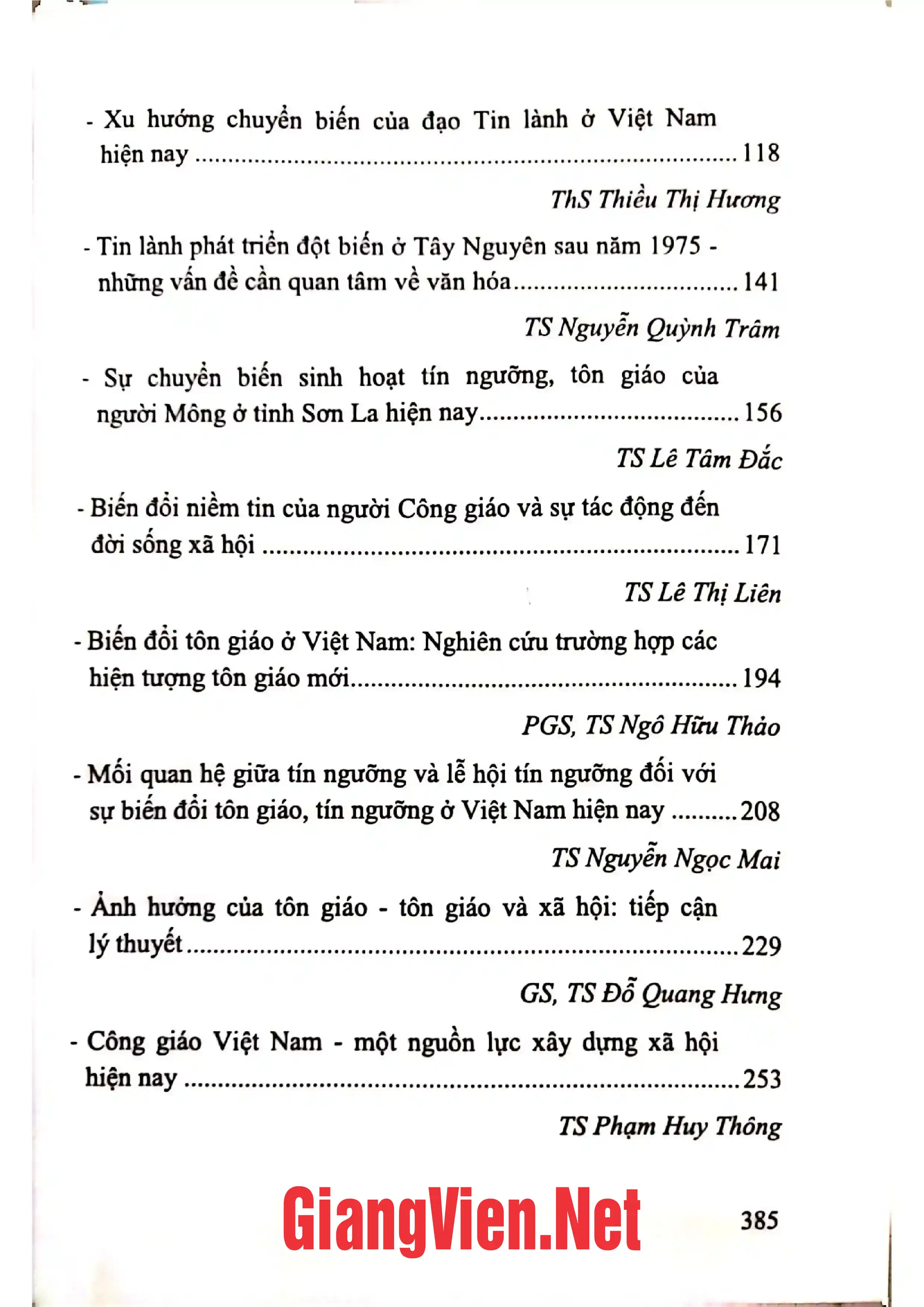 Ảnh minh họa nội dung cuốn sách: Đời sống Tôn giáo ở Việt Nam thời kỳ đổi mới