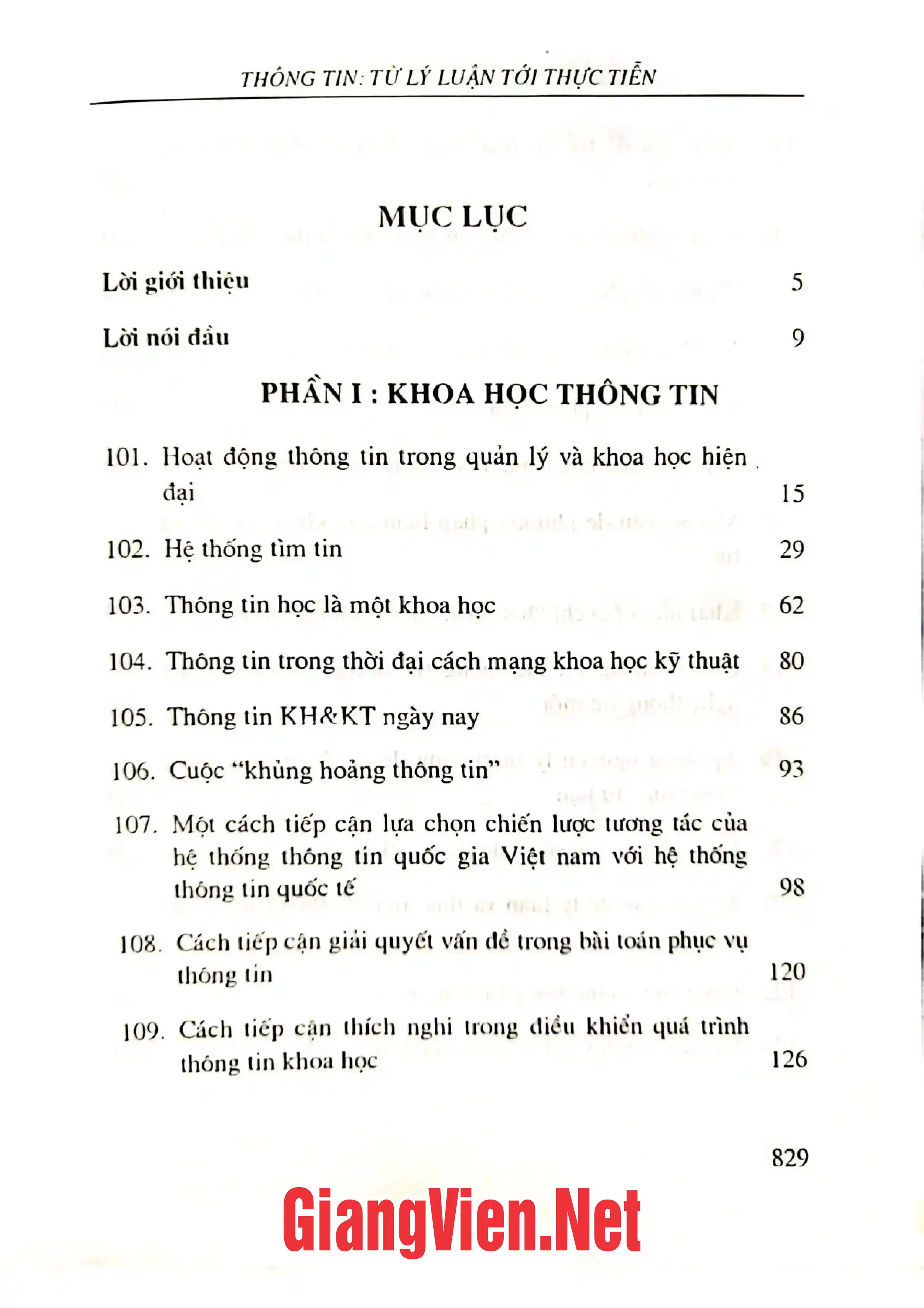 Trang bìa chính thức sách Thông tin từ lý luận tới thực tiễn