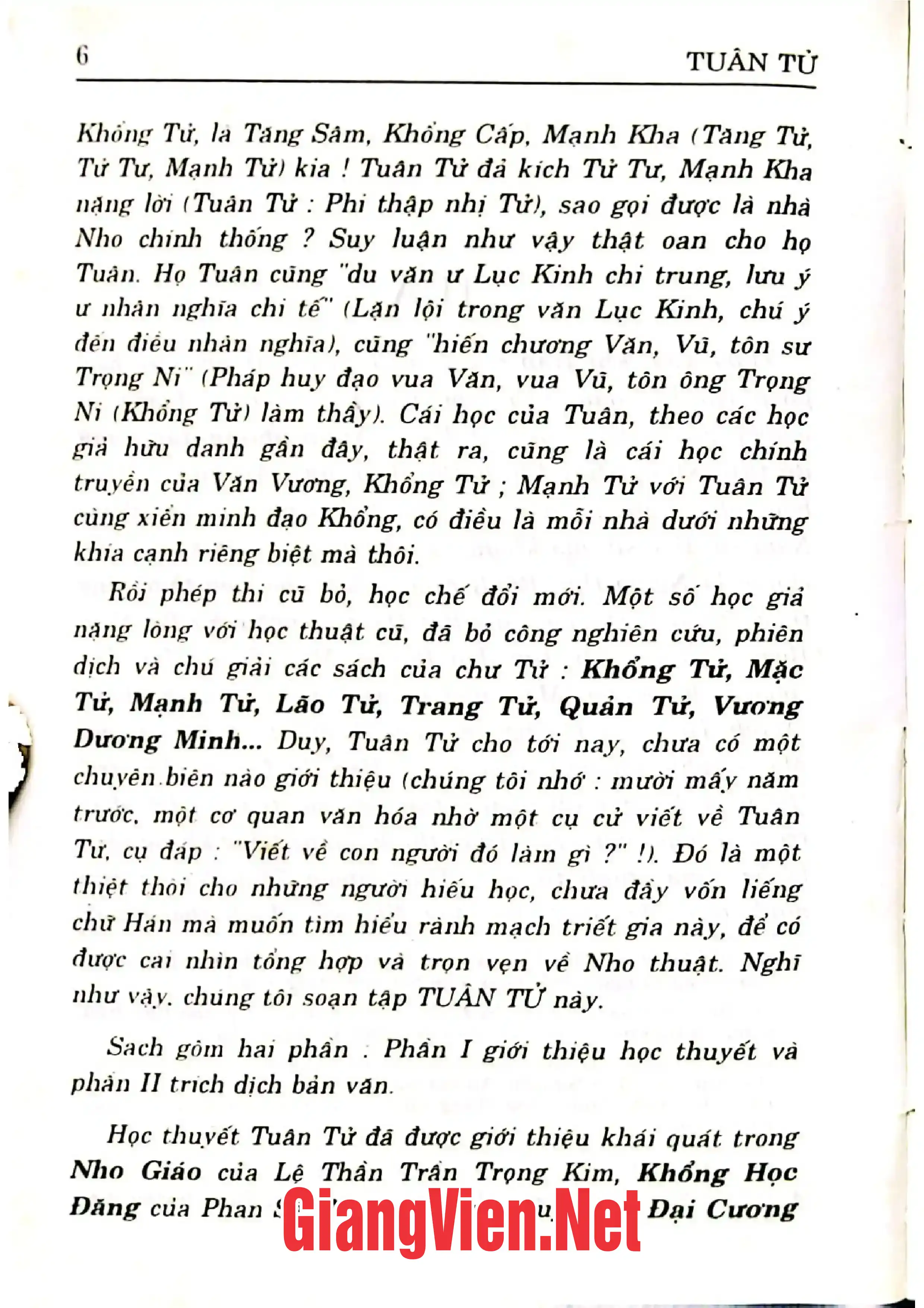 Mục lục chi tiết trang 1 sách Tuân Tử