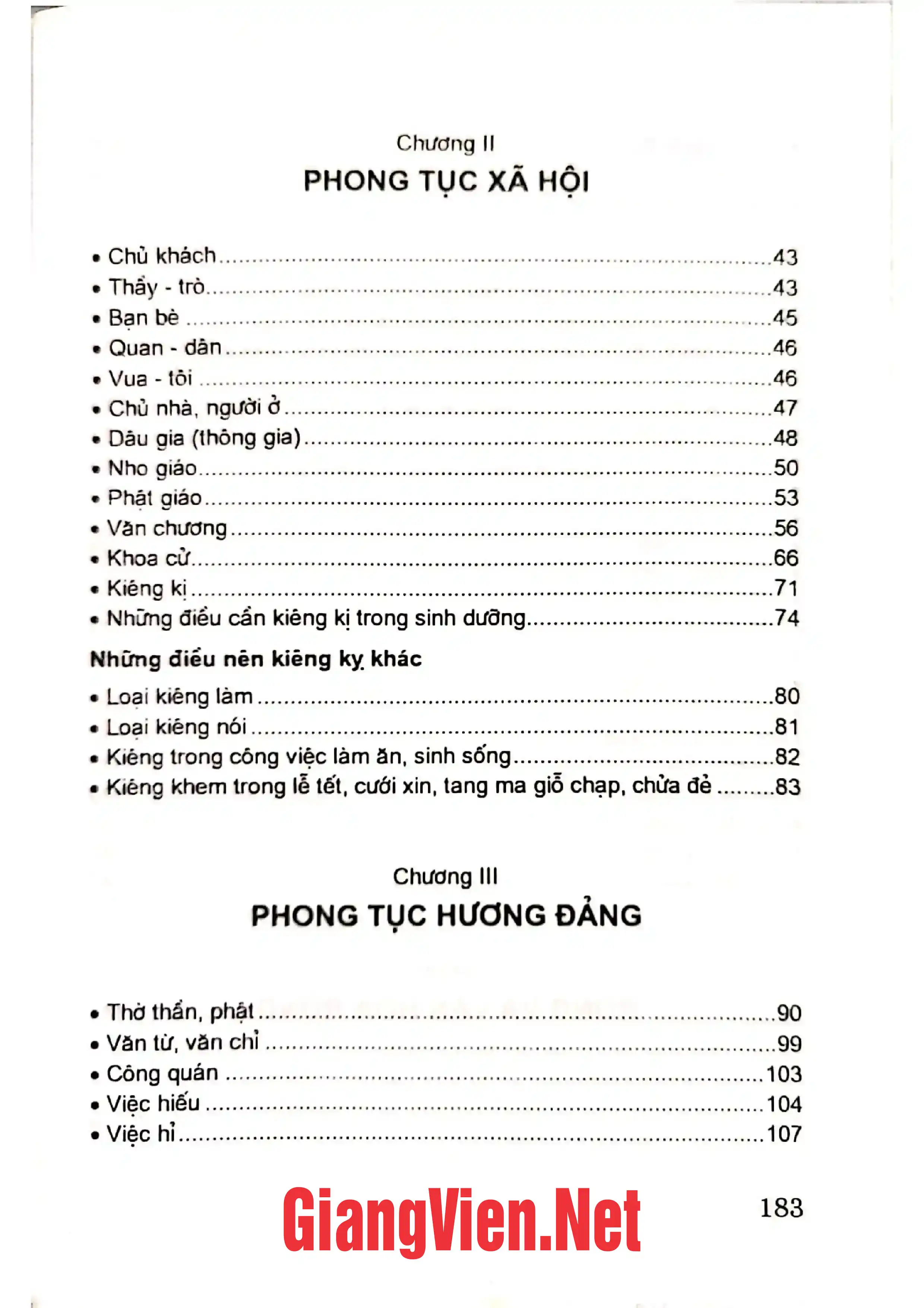 Mục lục chi tiết trang 1 sách Phong tục Việt Nam: Phong tục gia đình xã hội, lễ tết