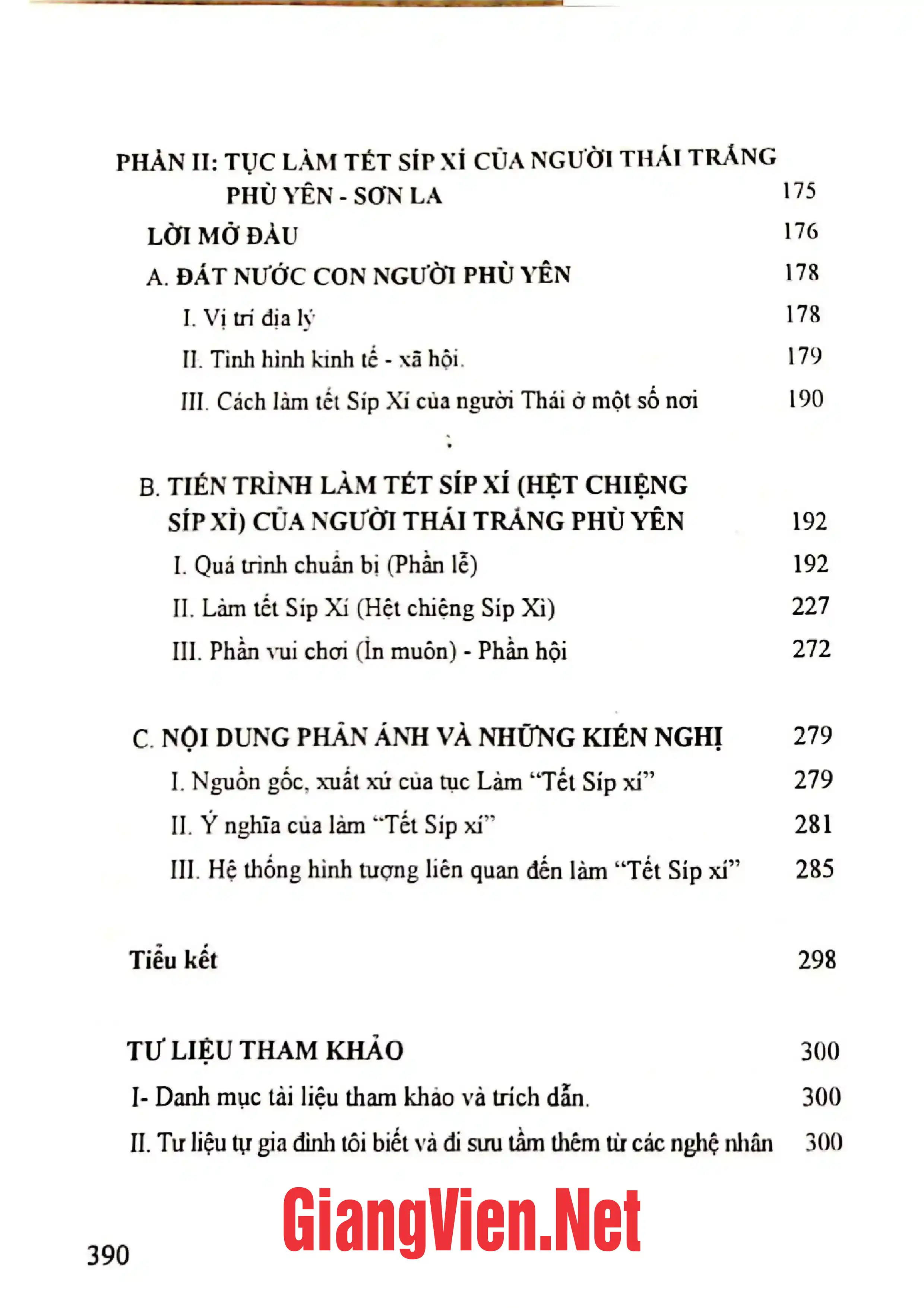 Mục lục chi tiết trang 1 sách Phong tục cổ truyền các dân tộc Thái, Tày, Nùng
