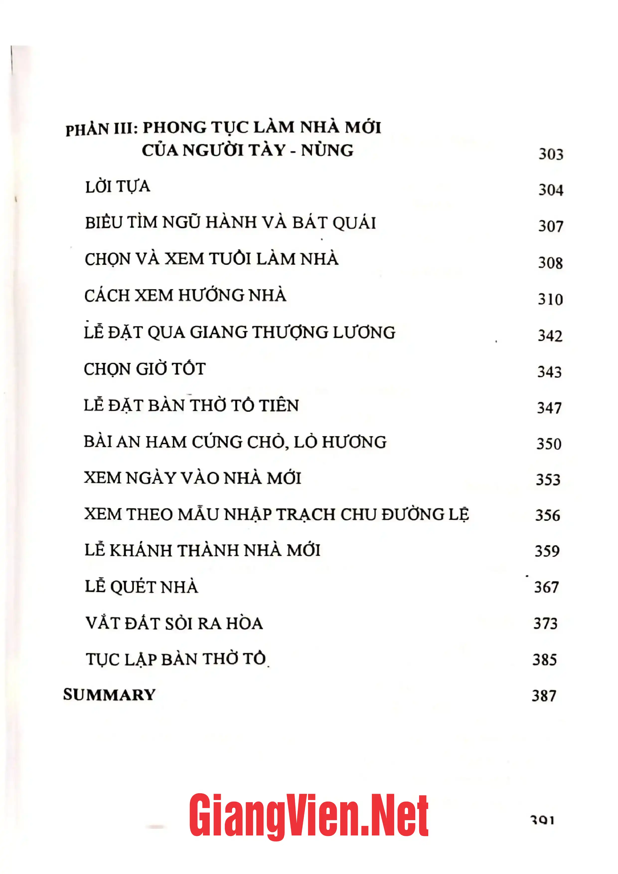 Mục lục chi tiết trang 2 sách Phong tục cổ truyền các dân tộc Thái, Tày, Nùng