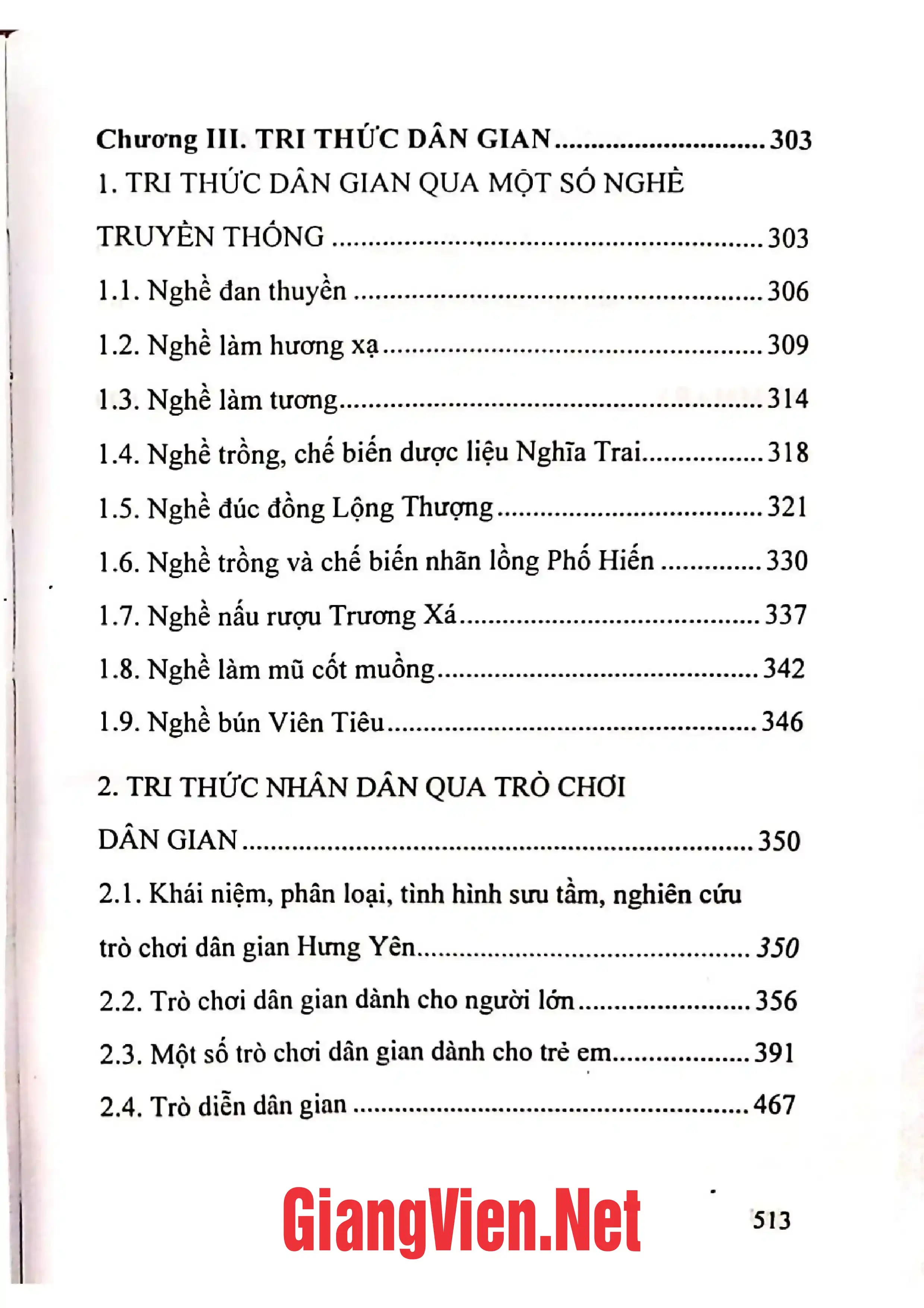 Mục lục chi tiết trang 2 sách Di sản văn hóa phi vật thể tỉnh Hưng Yên Sưu tầm, biên soạn, giới thiệu Quyển 1