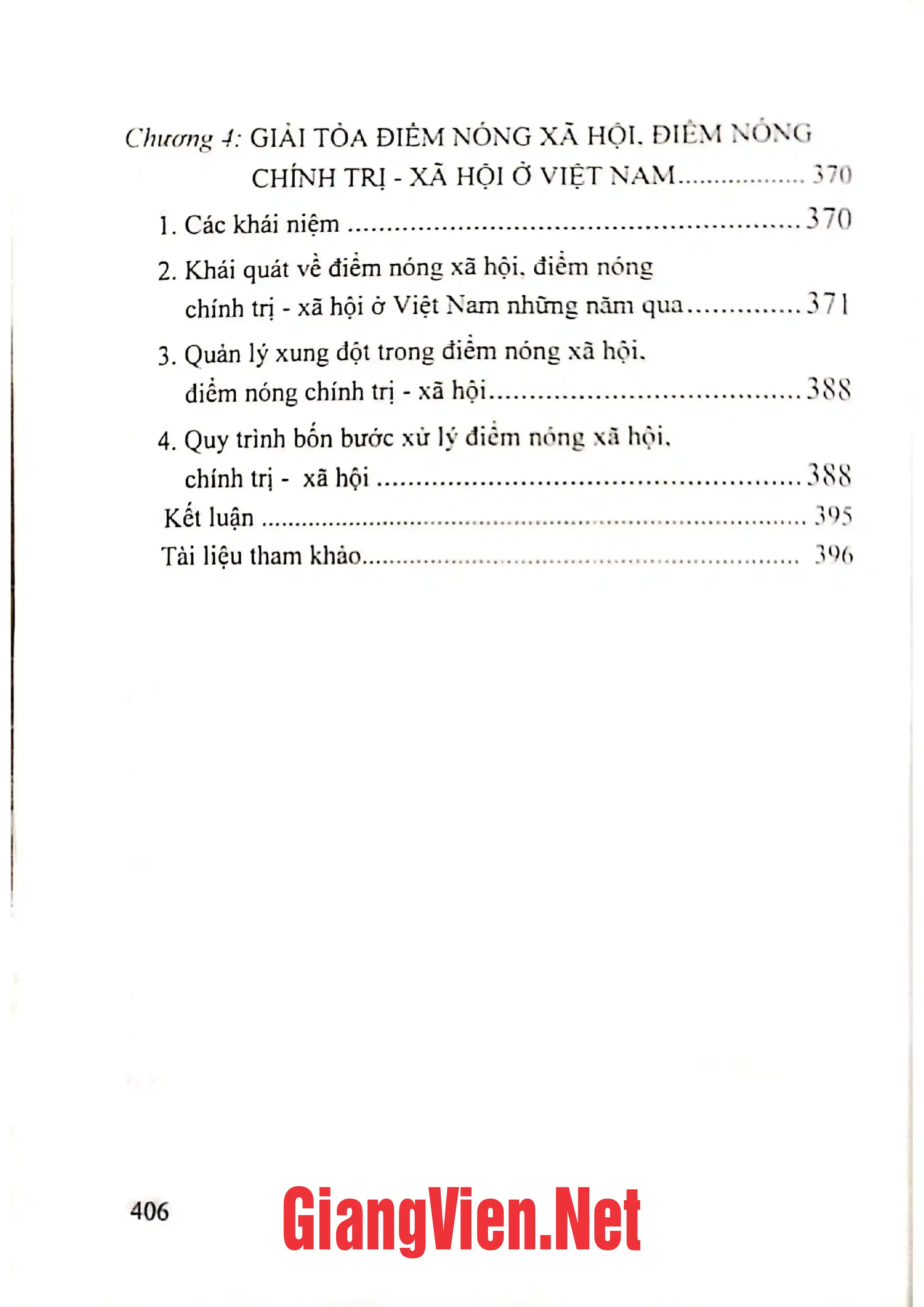 Mục lục chi tiết trang 3 sách Lý thuyết xung đột xã hội và quản lý, giải tỏa xung đột xã hội ở Việt Nam