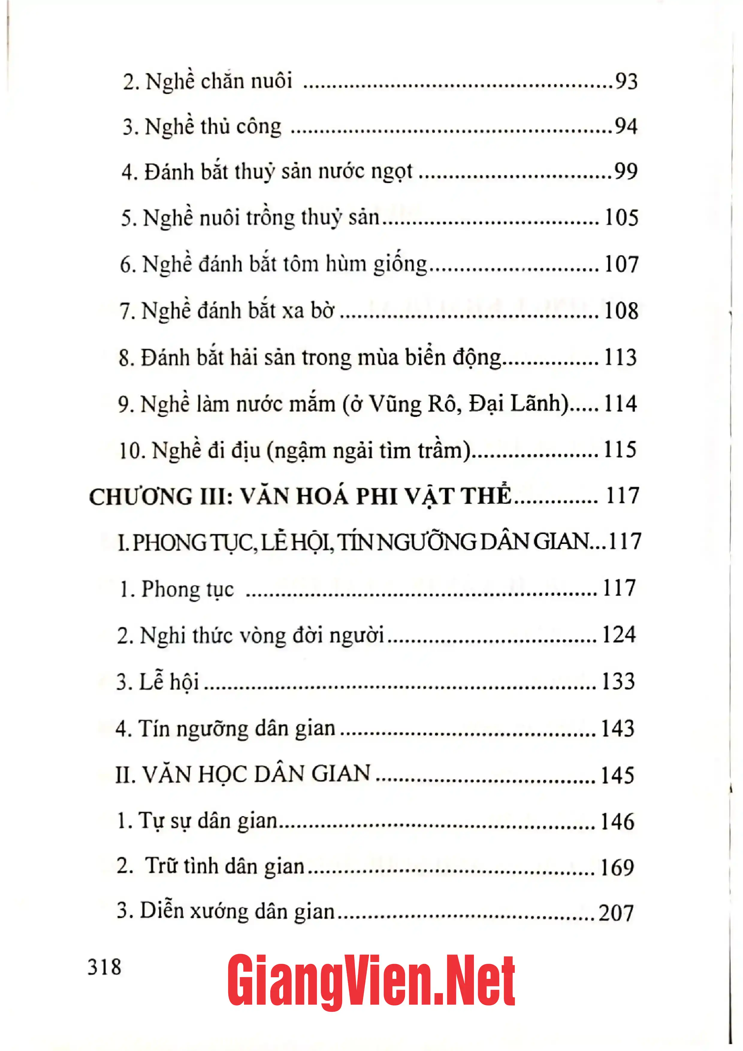 Mục lục chi tiết trang 1 sách Văn hóa dân gian vùng Vũng Rô - Đèo Cả - Đá Bia