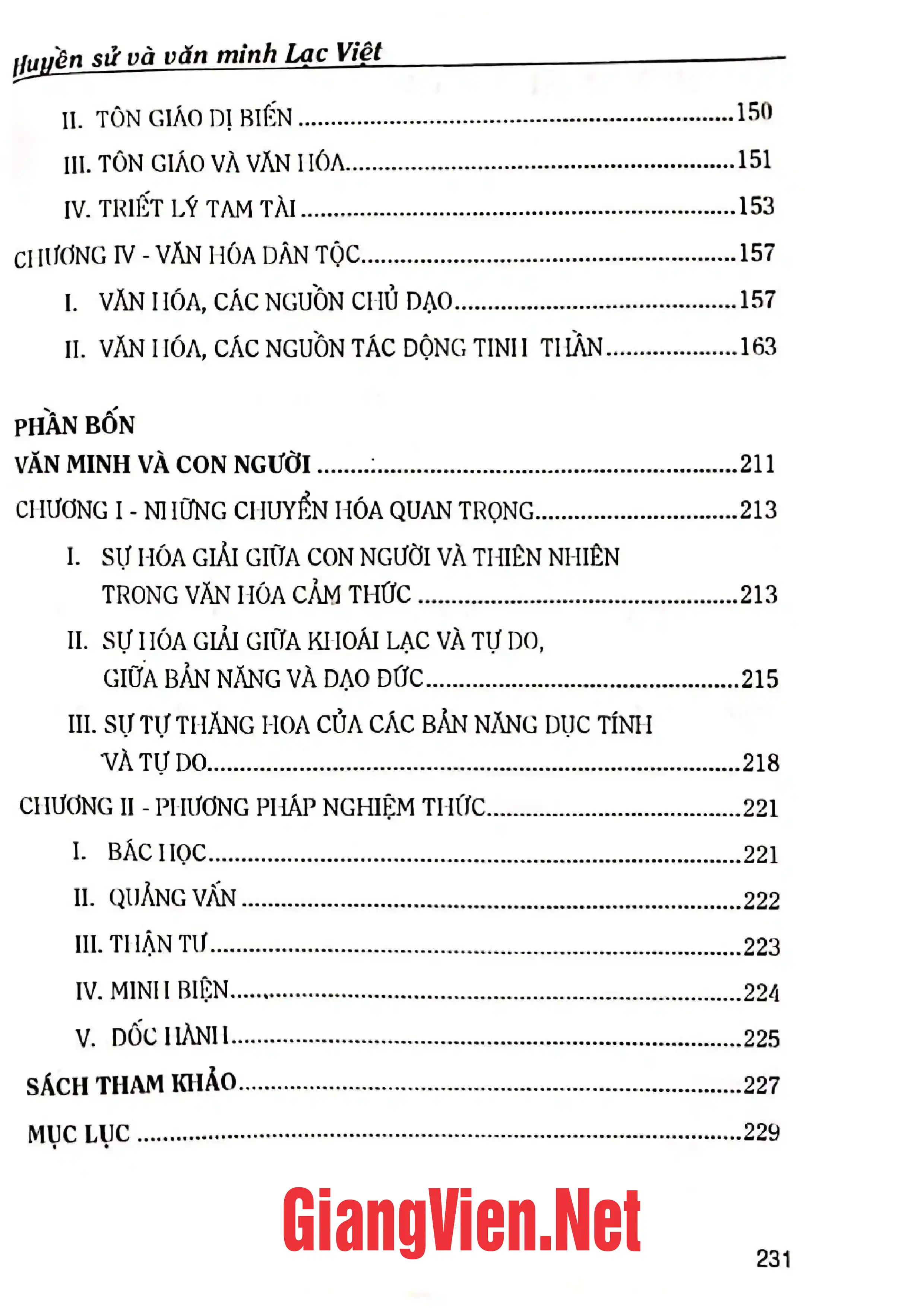 Mục lục chi tiết trang 2 sách Huyền sử và văn minh Lạc Việt
