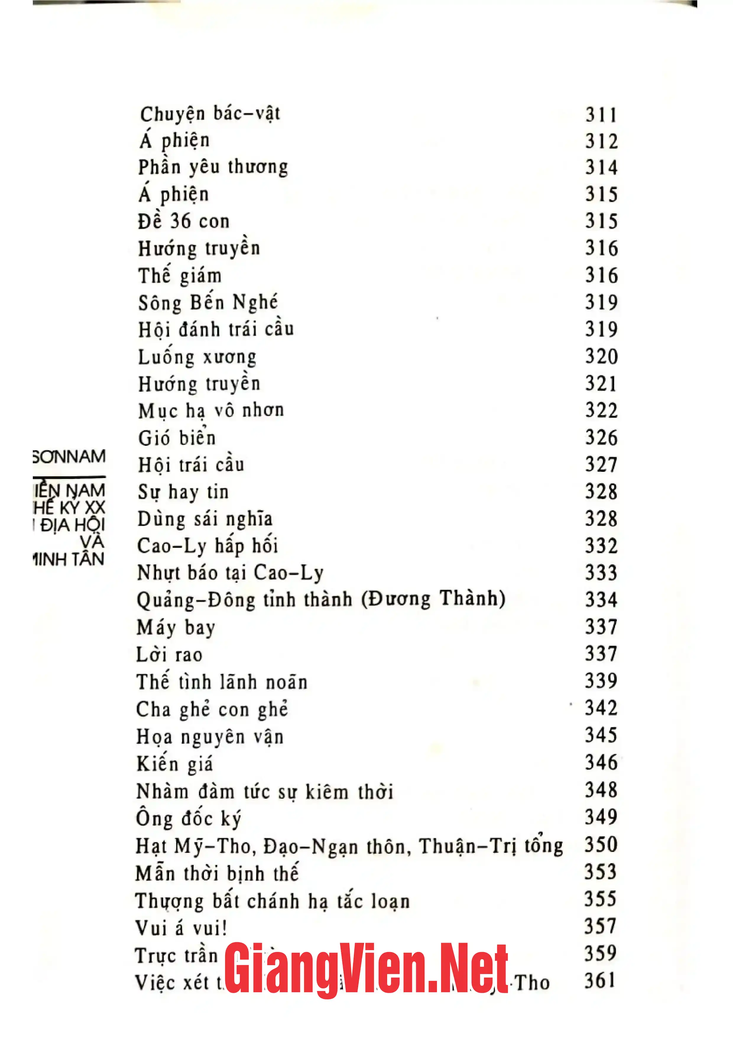 Mục lục chi tiết trang 2 sách Phong trào Duy Tân ở Bắc, Trung, Nam  Miền Nam đầu thế kỷ XX: Thiên Địa hội và cuộc Minh Tân